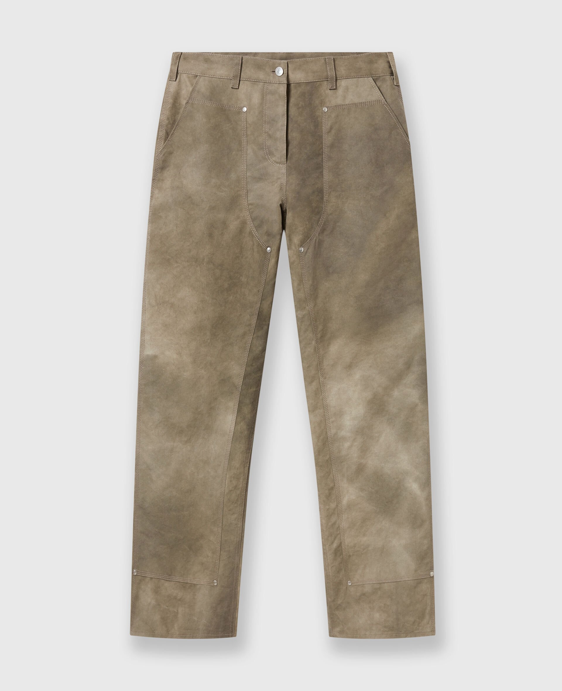 Chaps Washed Straight Leg Trousers-Beige-large image number 0