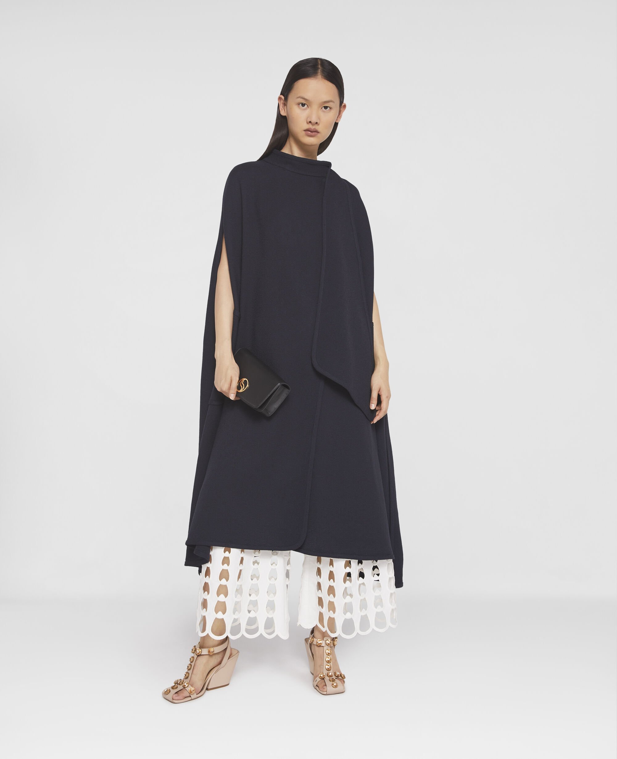 Women Ink Wool Longline Cape Coat Stella McCartney CY