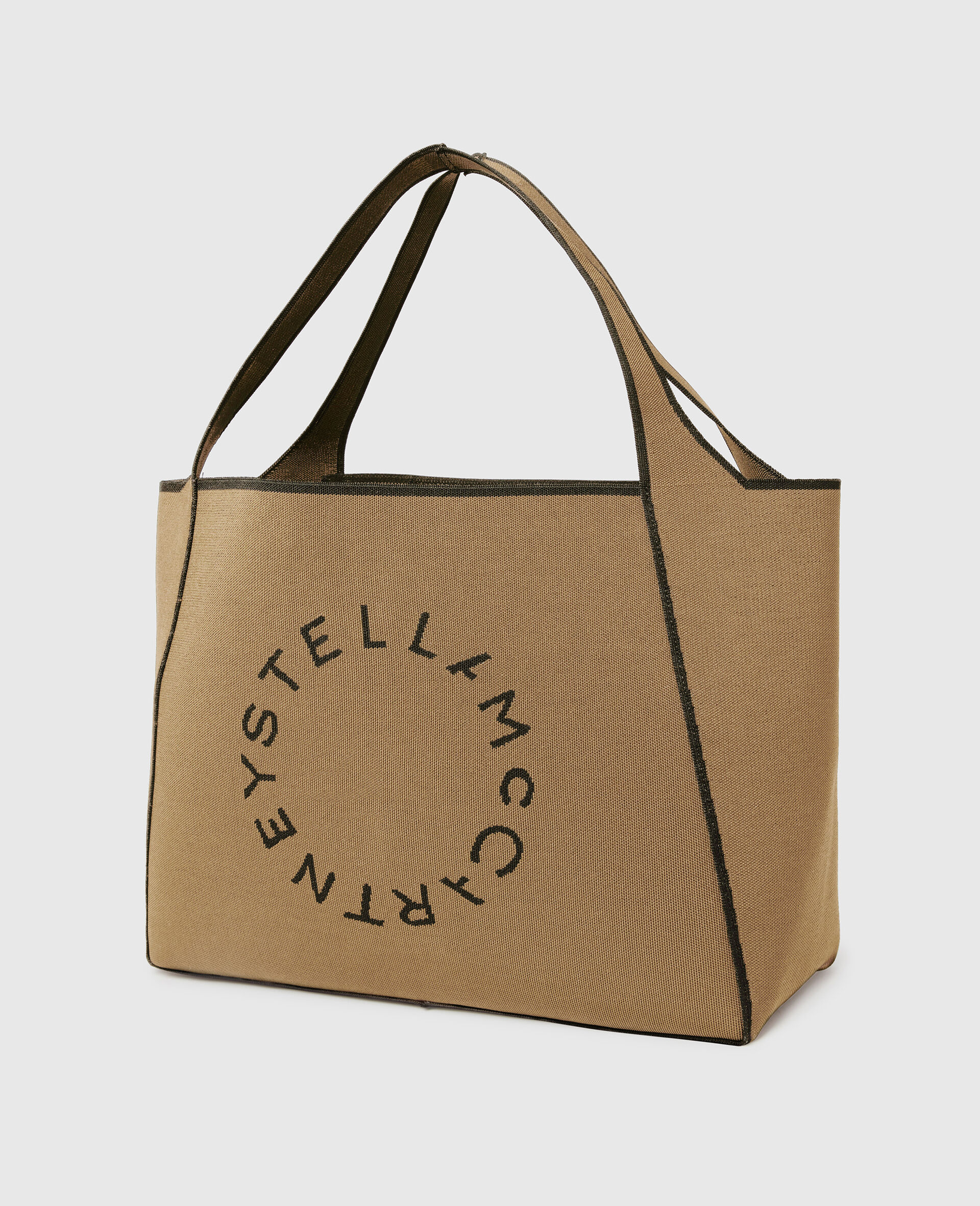Logo Square Tote Bag-Beige-medium