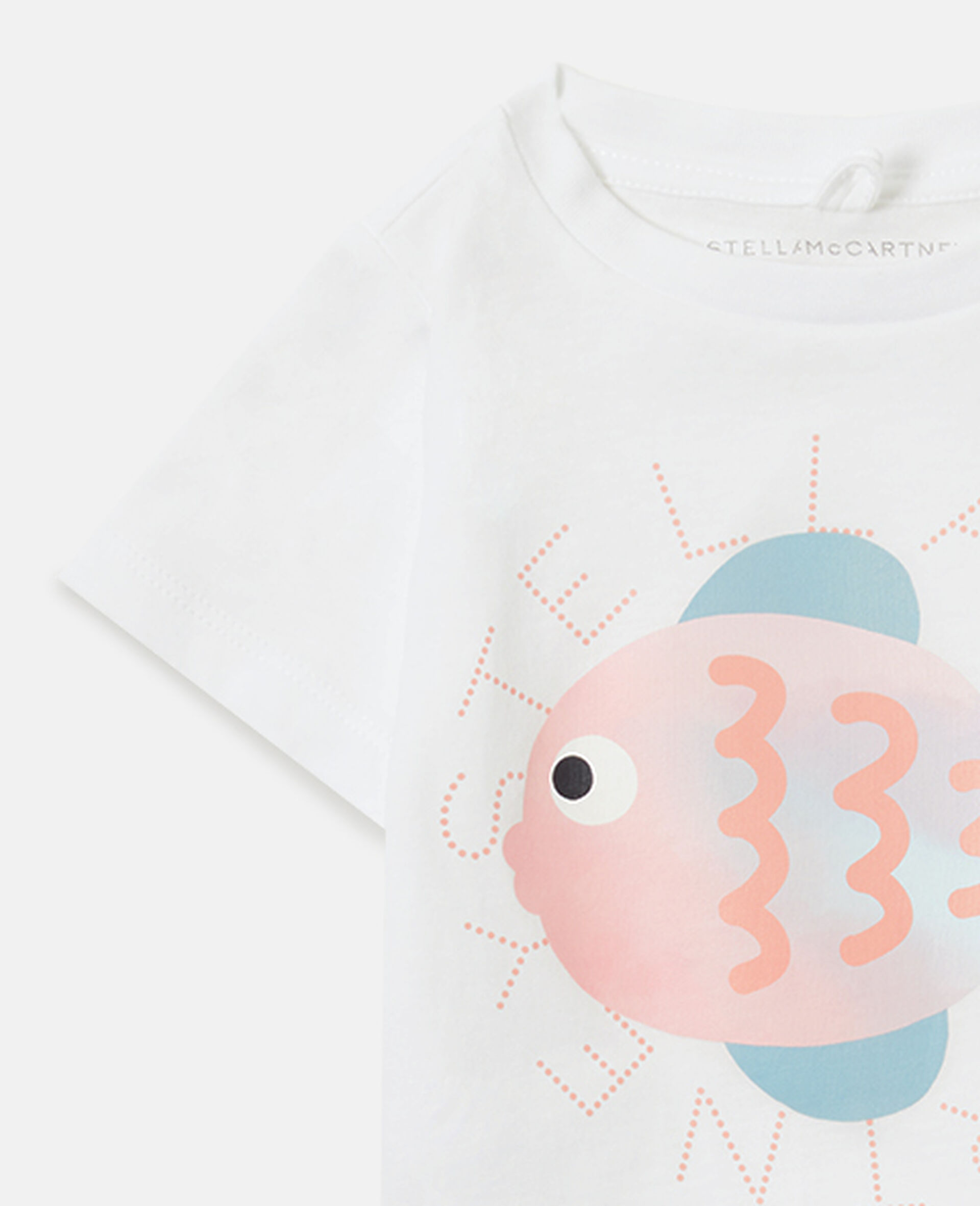 Fish Graphic T-Shirt-White-medium