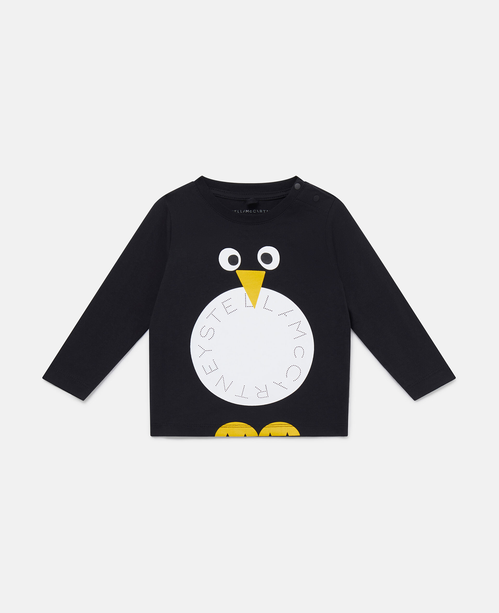 Penguin Motif Long Sleeve T-Shirt-Black-large image number 0