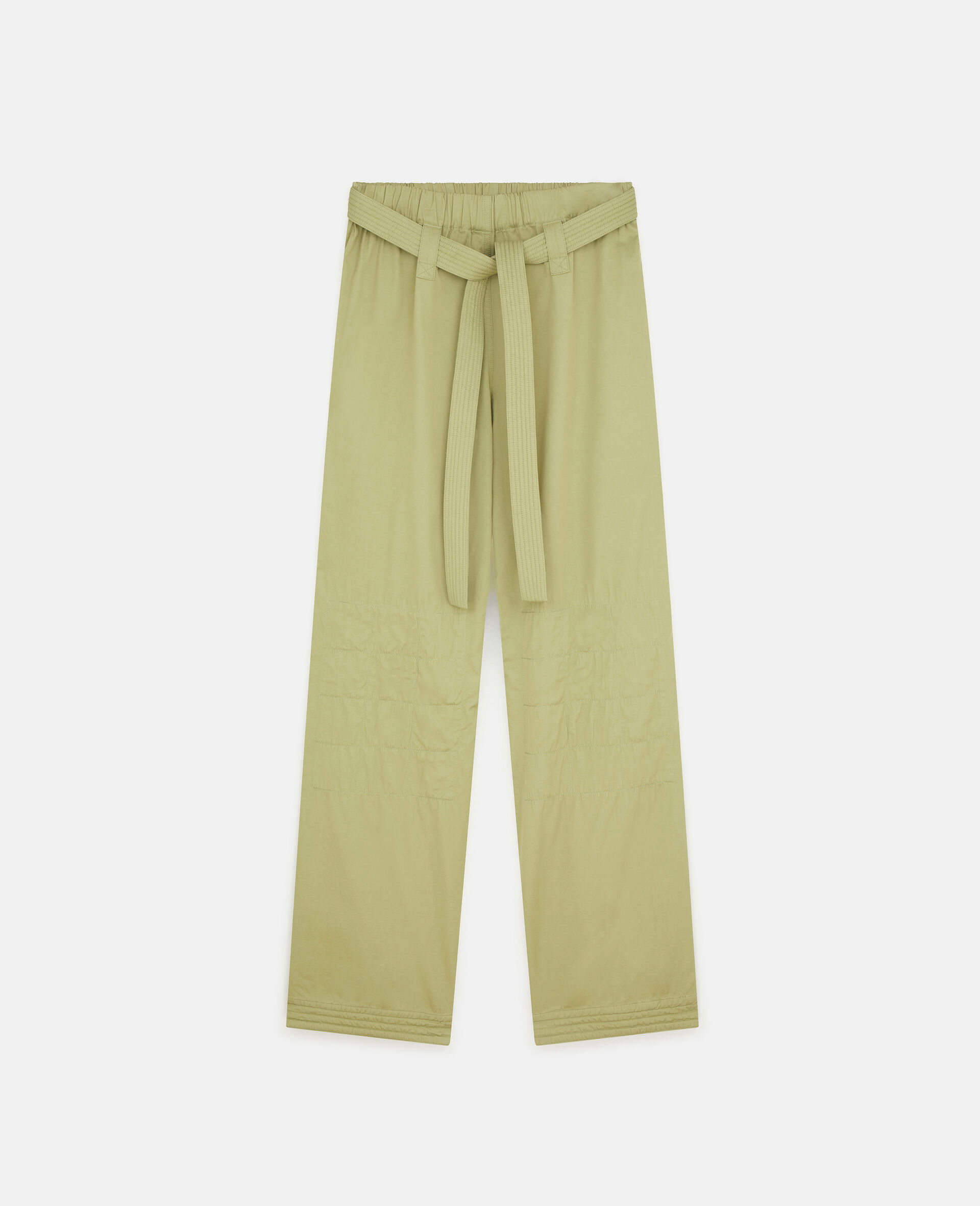 Wide Leg Belted Pants-Green-large image number 0