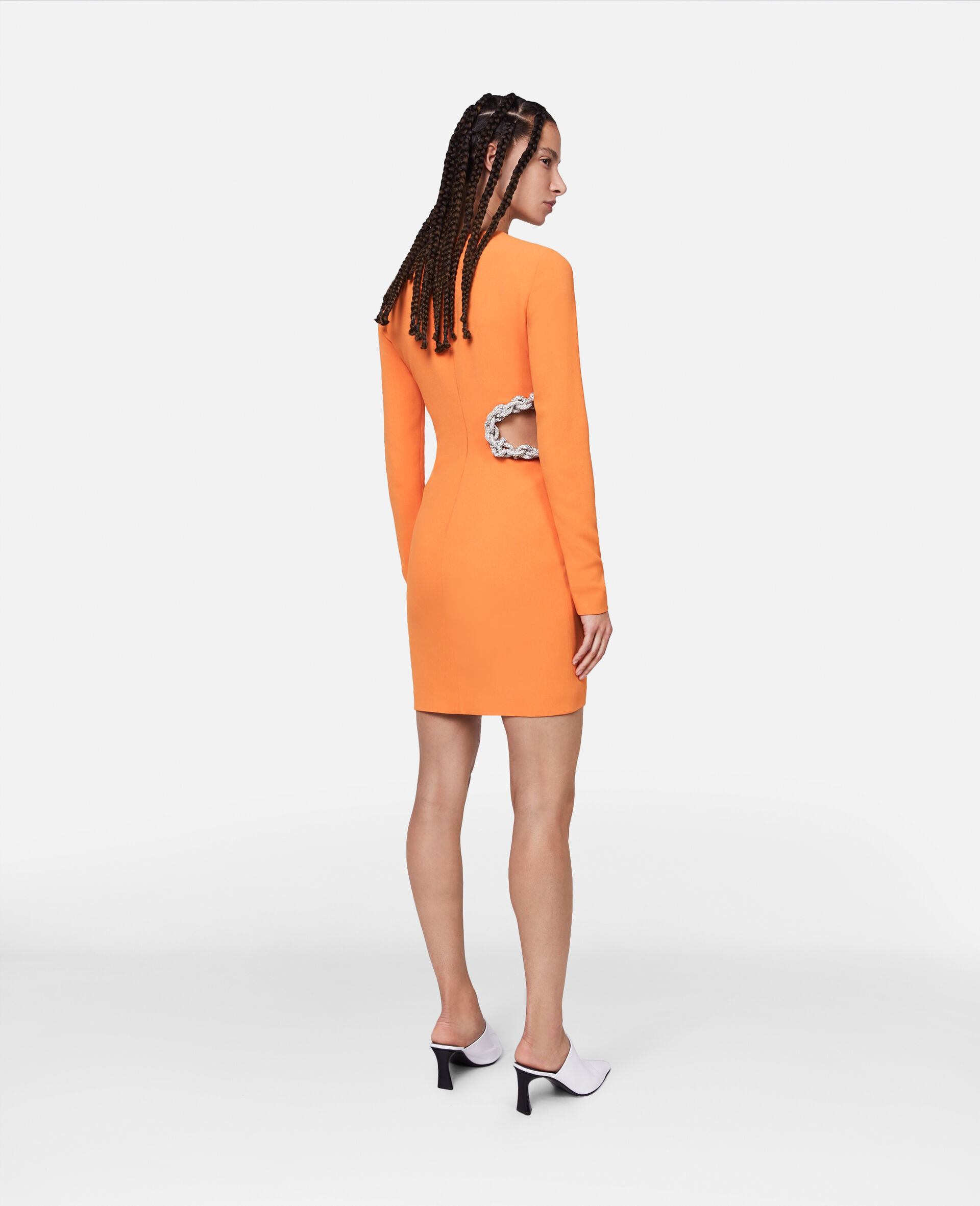 Crystal Cut-Out Mini Dress-Orange-large image number 2
