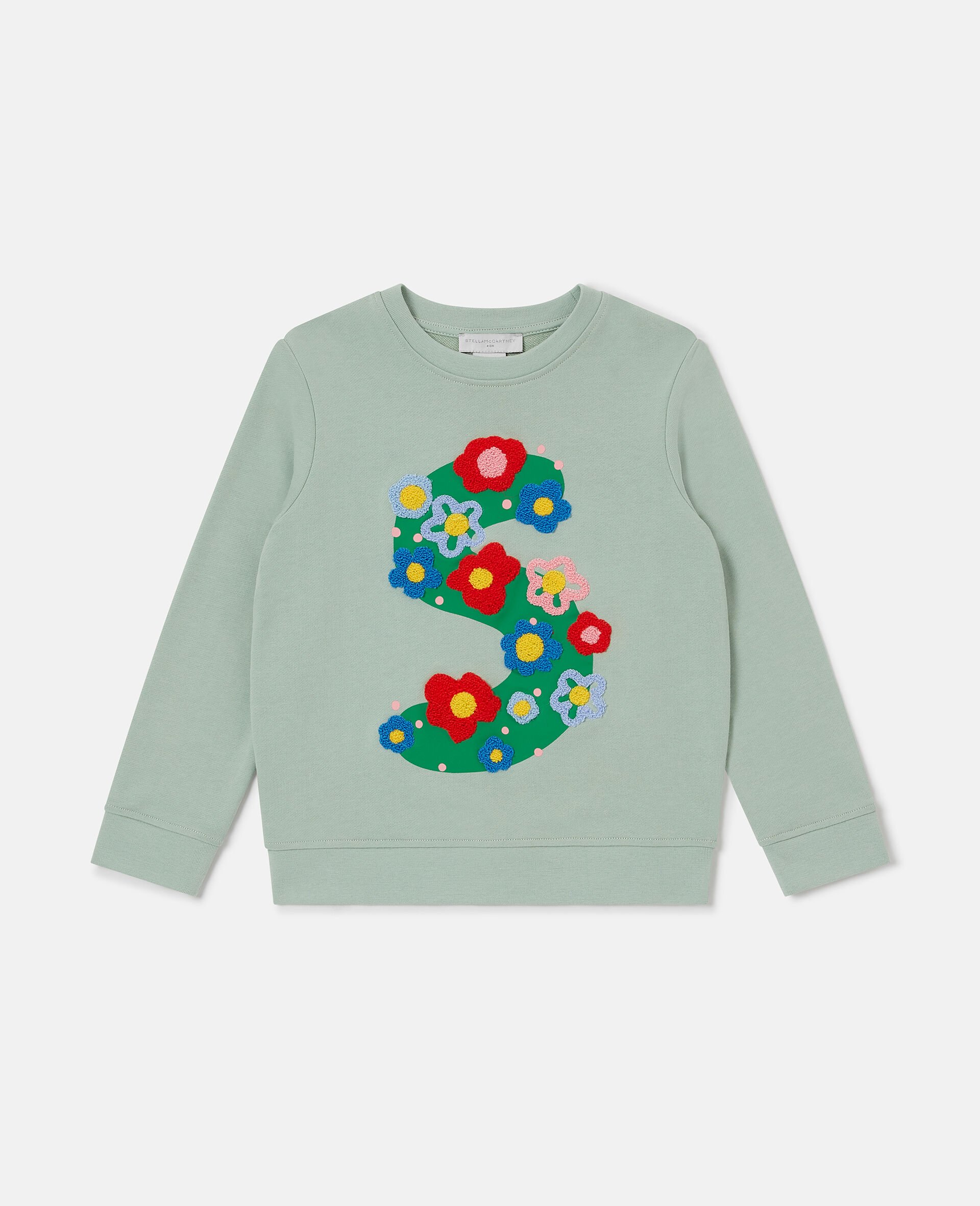 Floral S Graphic Sweatshirt -Green-large image number 0