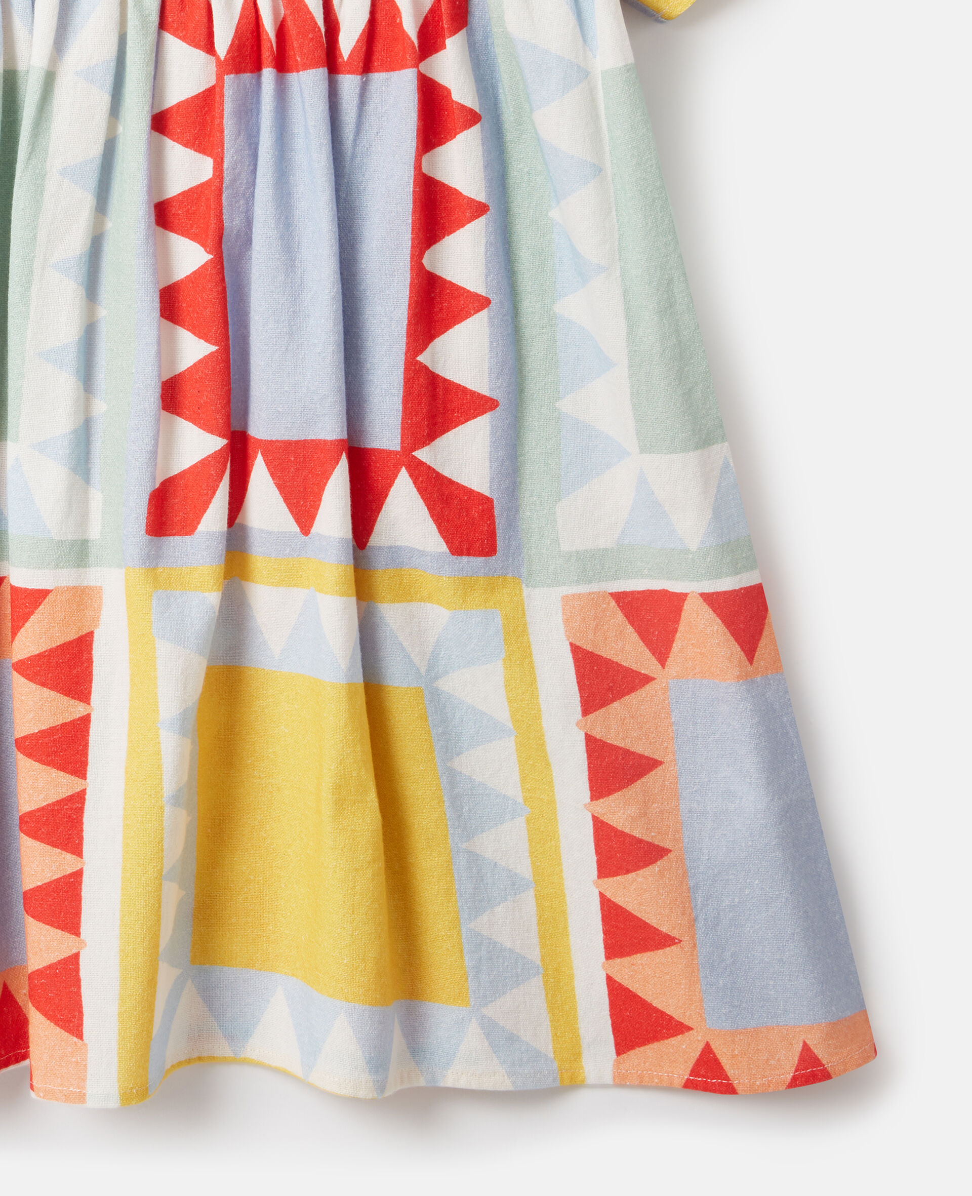 拼布印花短袖连衣裙-Multicolored-large image number 4