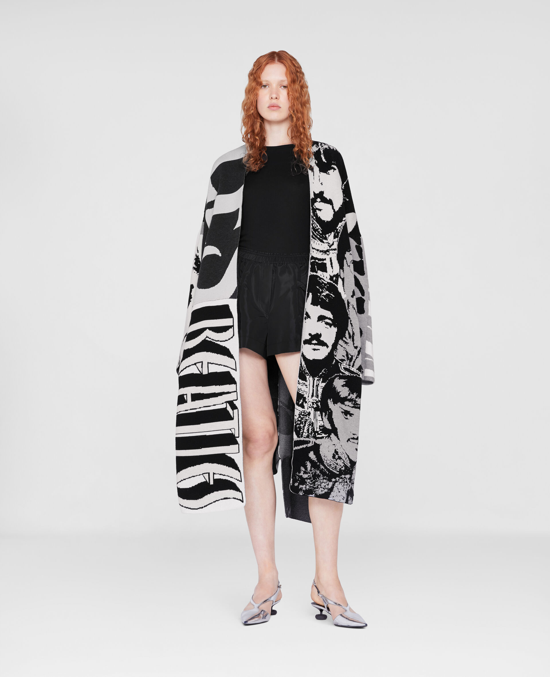 Get Back Paneled Knit Coat-Multicoloured-large image number 1