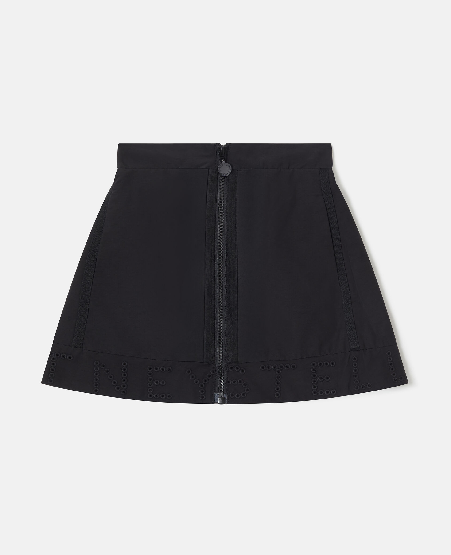 Zipper-Front A-Line Skirt-Black-medium