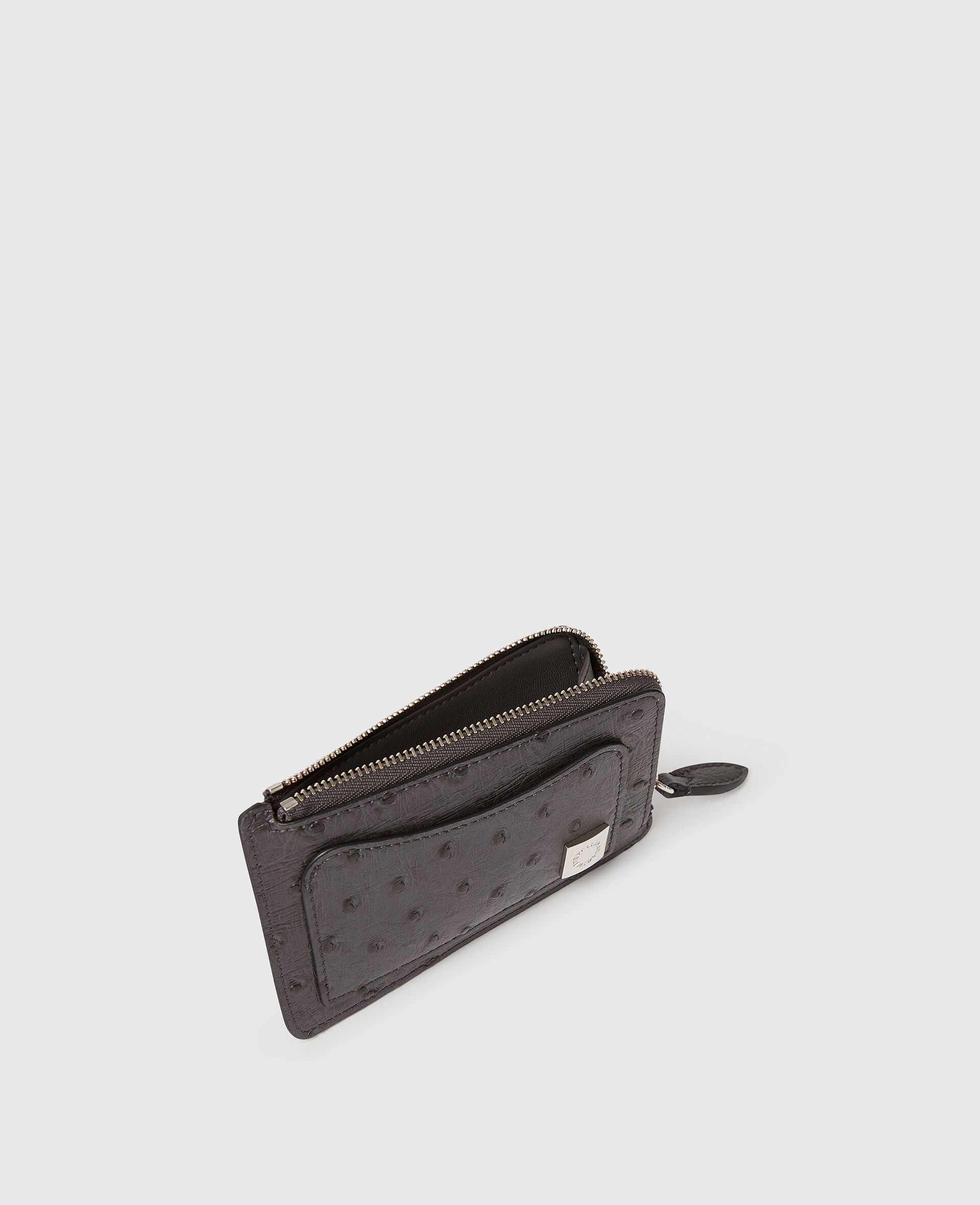 Ryder Ostrich Zip Cardholder-Grey-large image number 3