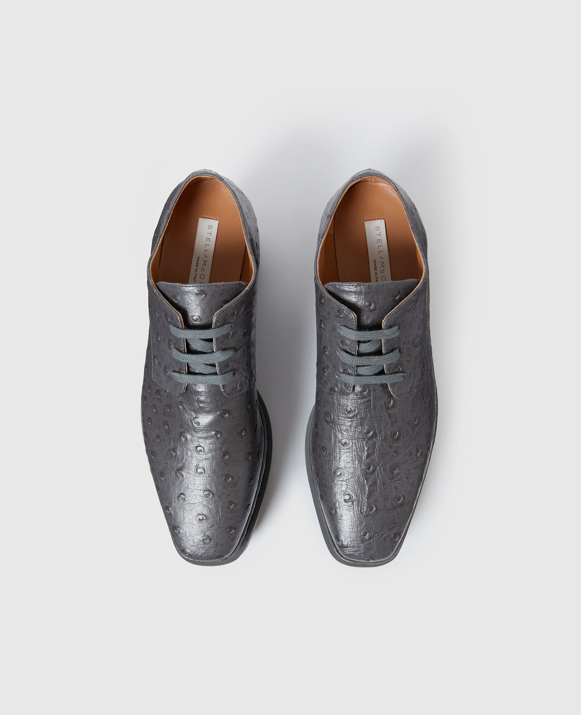 Elyse Ostrich Platform Shoes-Grey-large image number 4