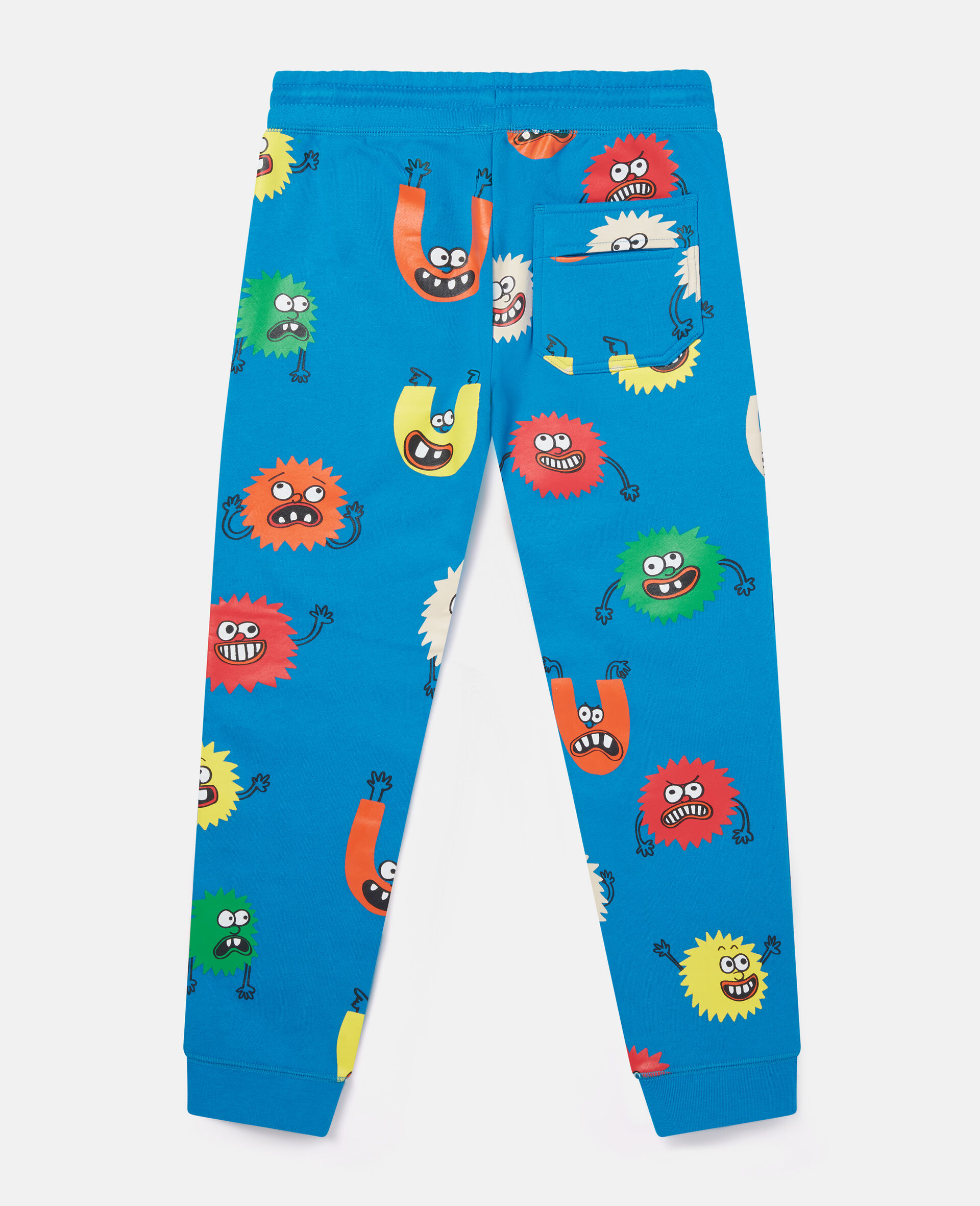 Monster Print Fleece Joggers-Blue-large image number 3