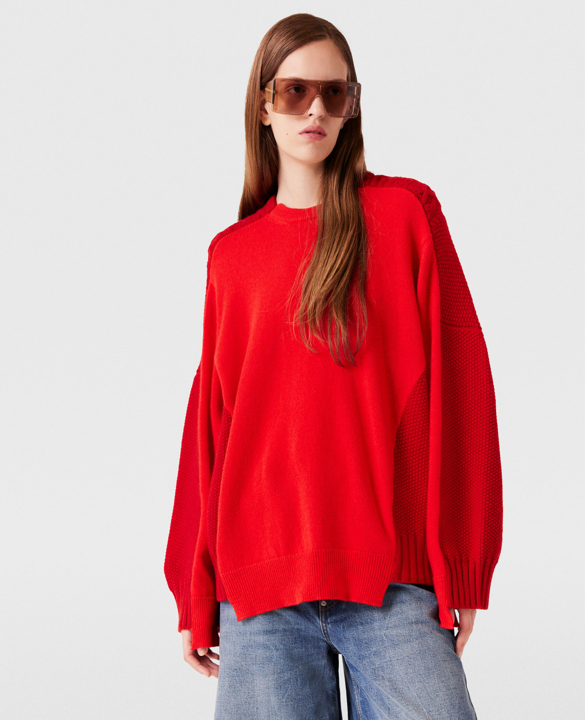 Hybrid Crewneck Jumper-Red-large image number 5