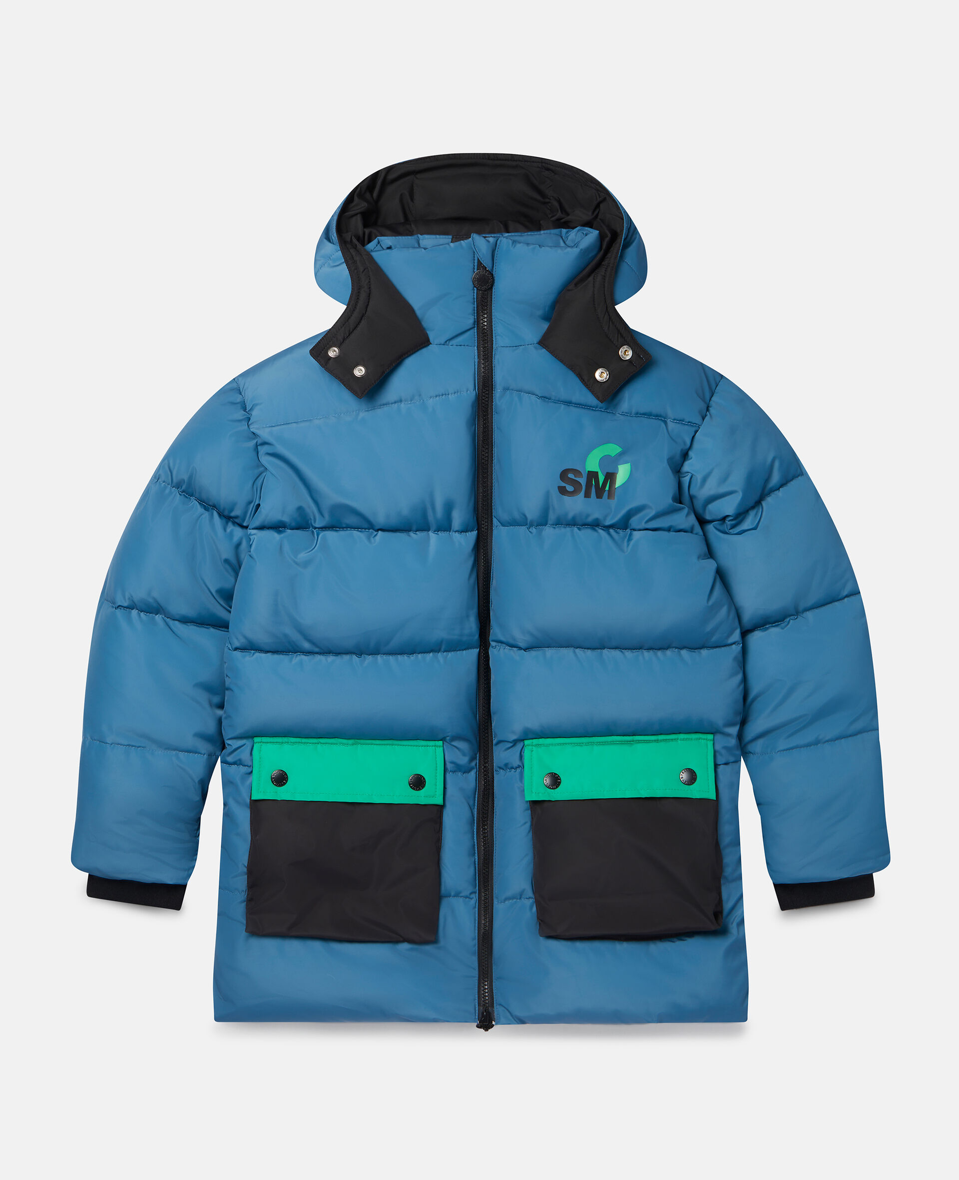 Boys Blue Colourblock Puffer Jacket Stella McCartney AE