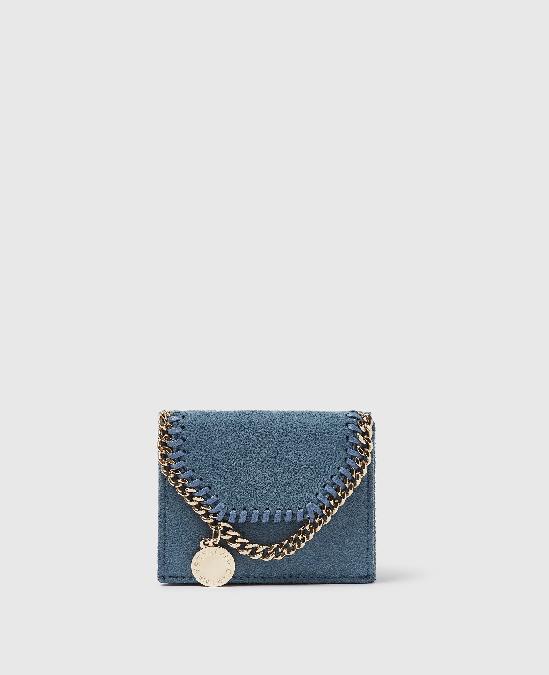 Falabella Trifold Wallet with Chain-Blue-medium