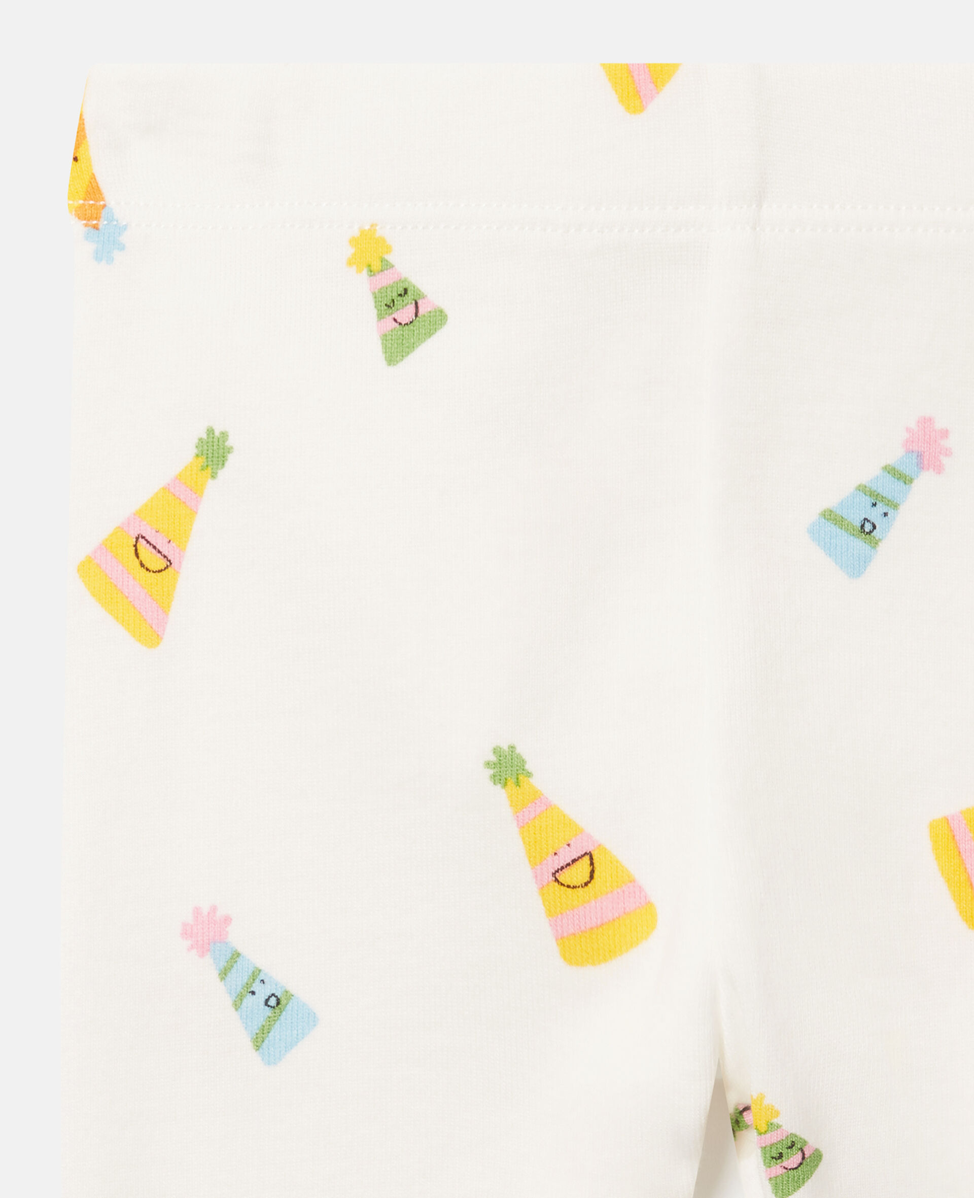 Party Hat Print Leggings-White-medium