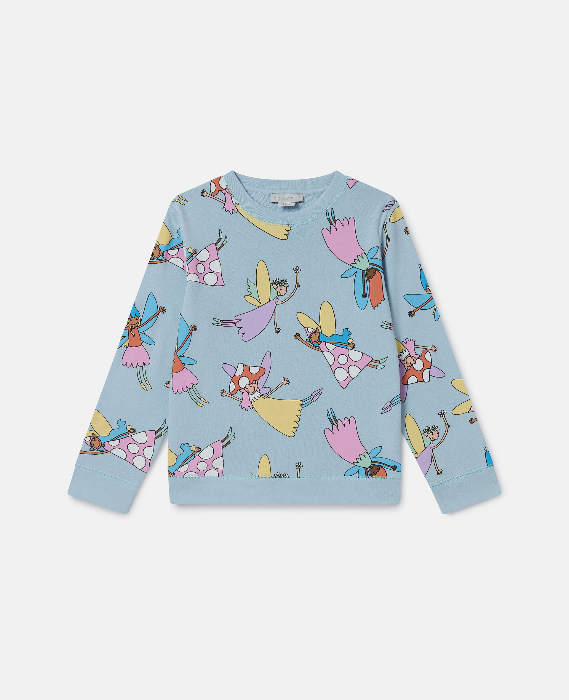 Fairies Print Crewneck Sweatshirt-Blue-medium