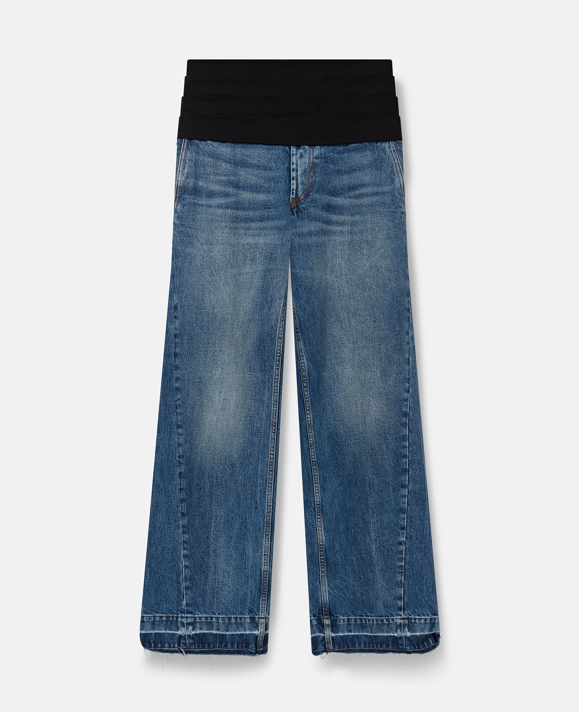 Tuxedo-Inspired Denim Jeans-Blue-medium