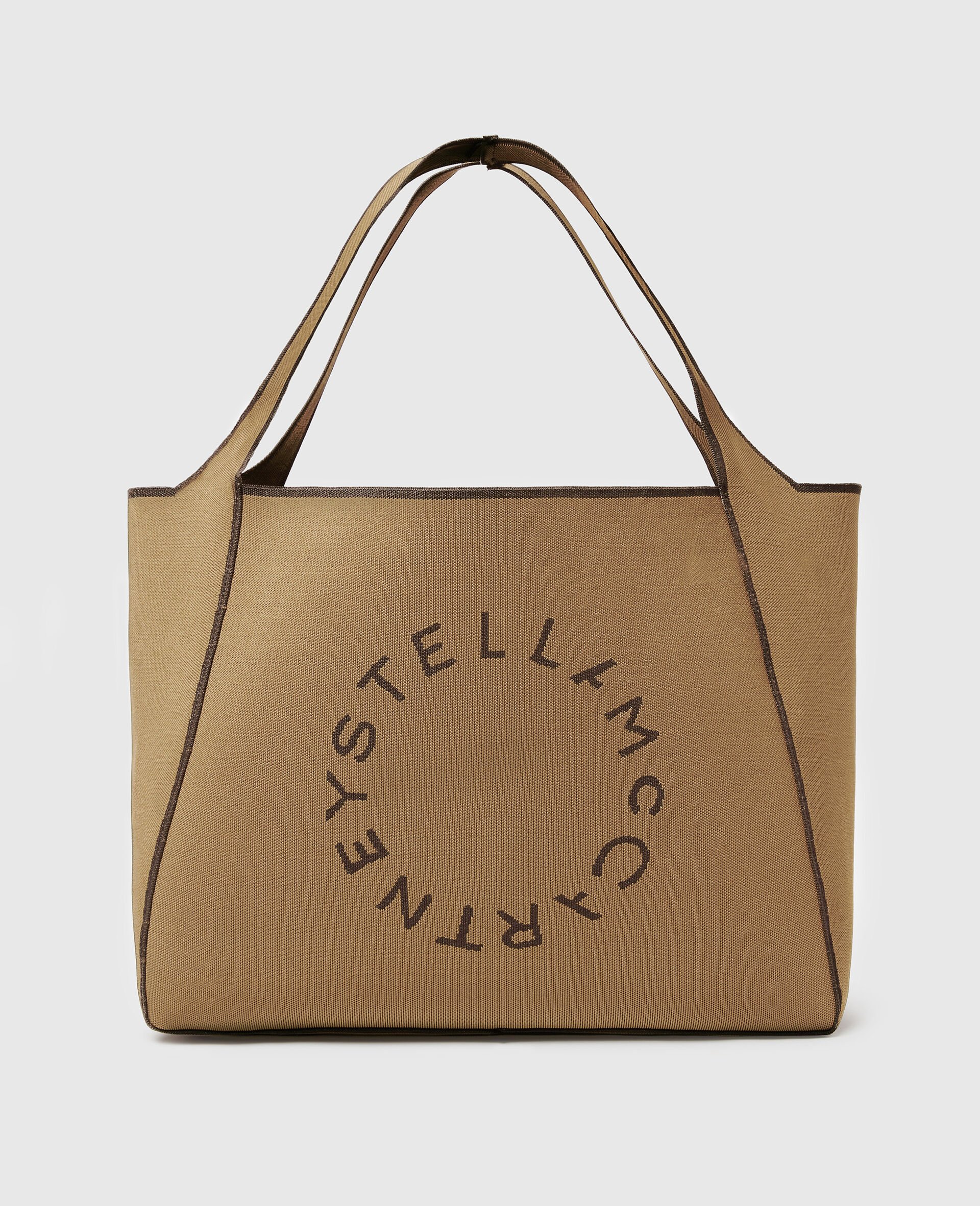 Logo Square Tote Bag-Beige-medium