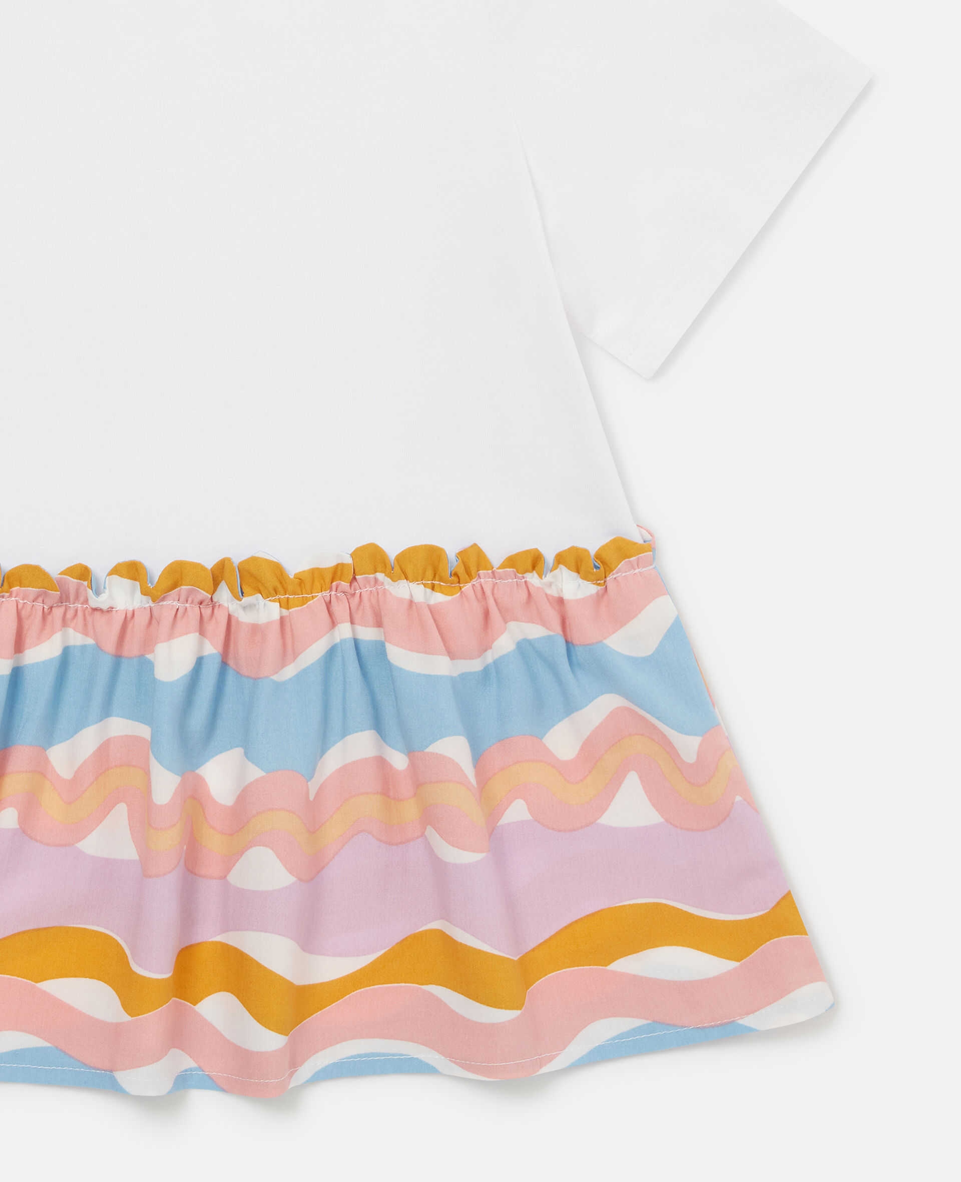 Zig-Zag Print T-Shirt Dress-White-large image number 3