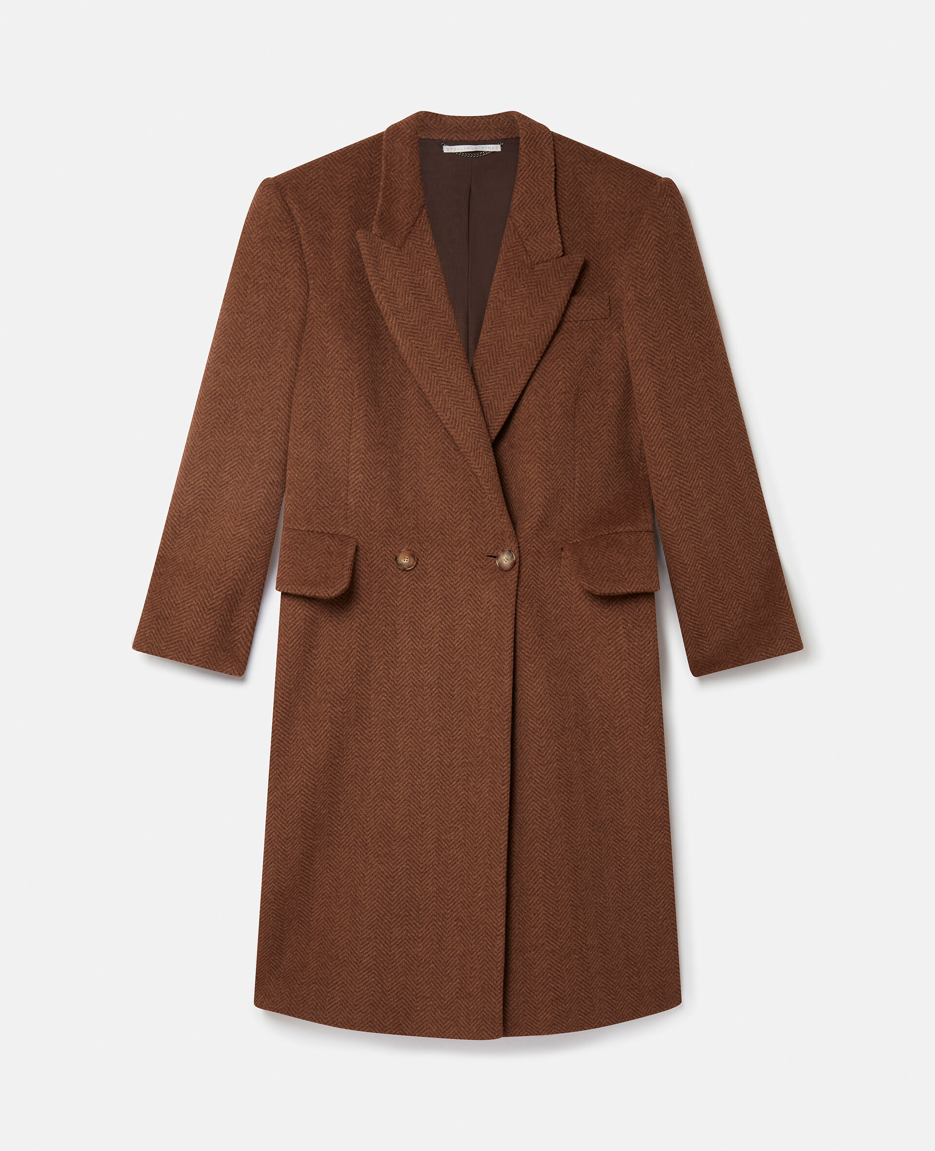 Long Wool Double-Breasted Overcoat-Brown-large