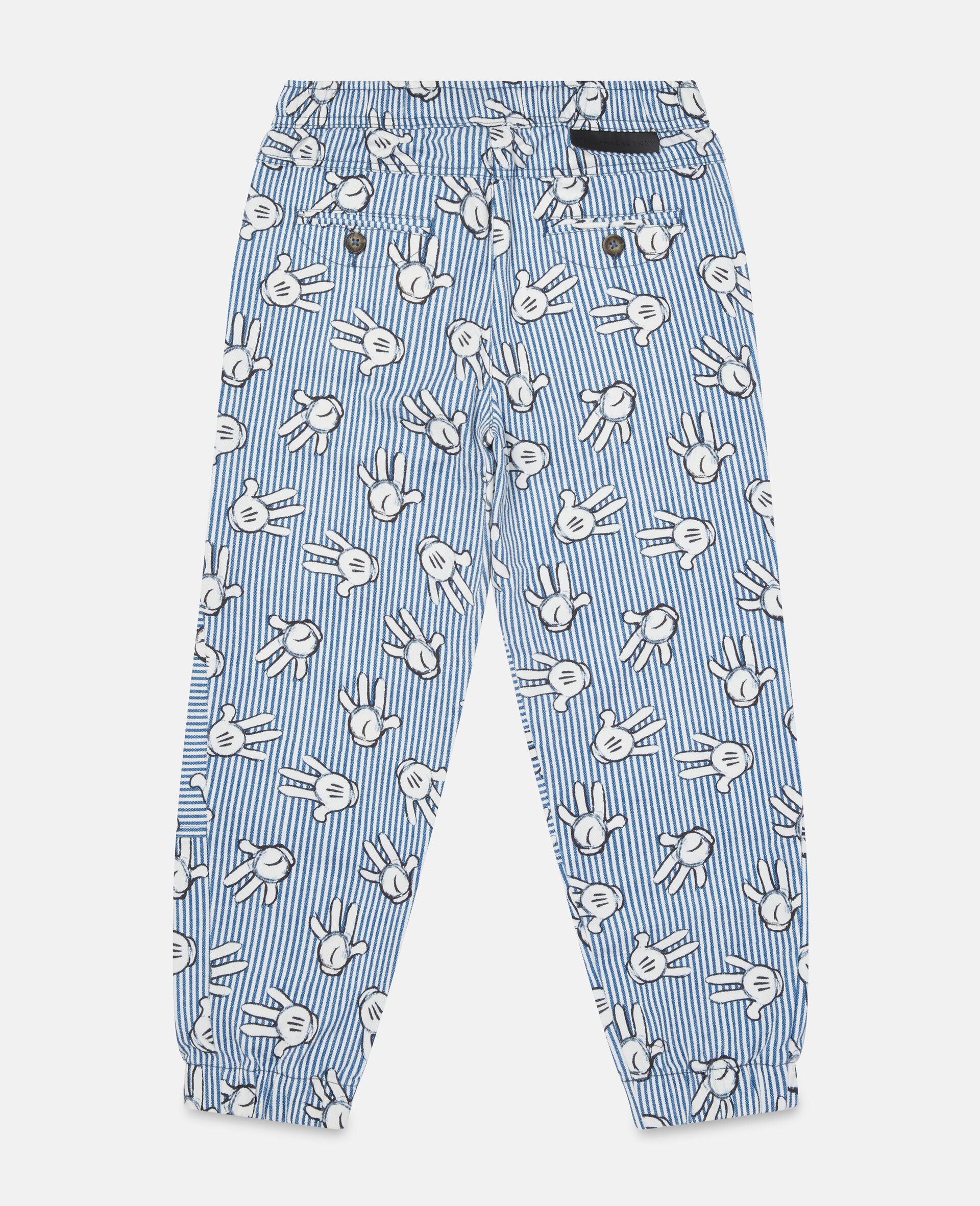 Fantasia Mickey Hands Print Gabardine Trousers-Blue-large image number 3