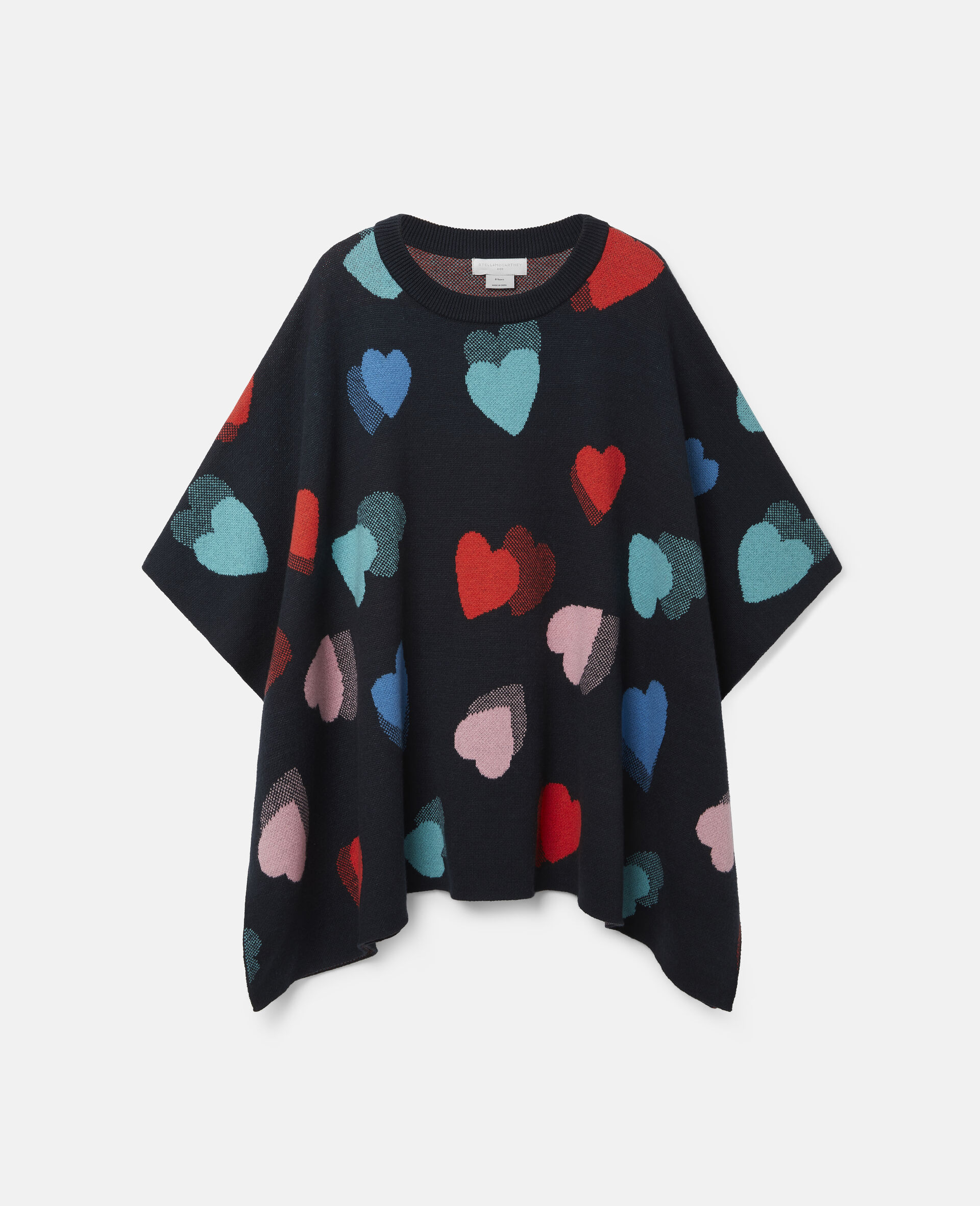 Hearts Knit Cape-Multicolour-large image number 0