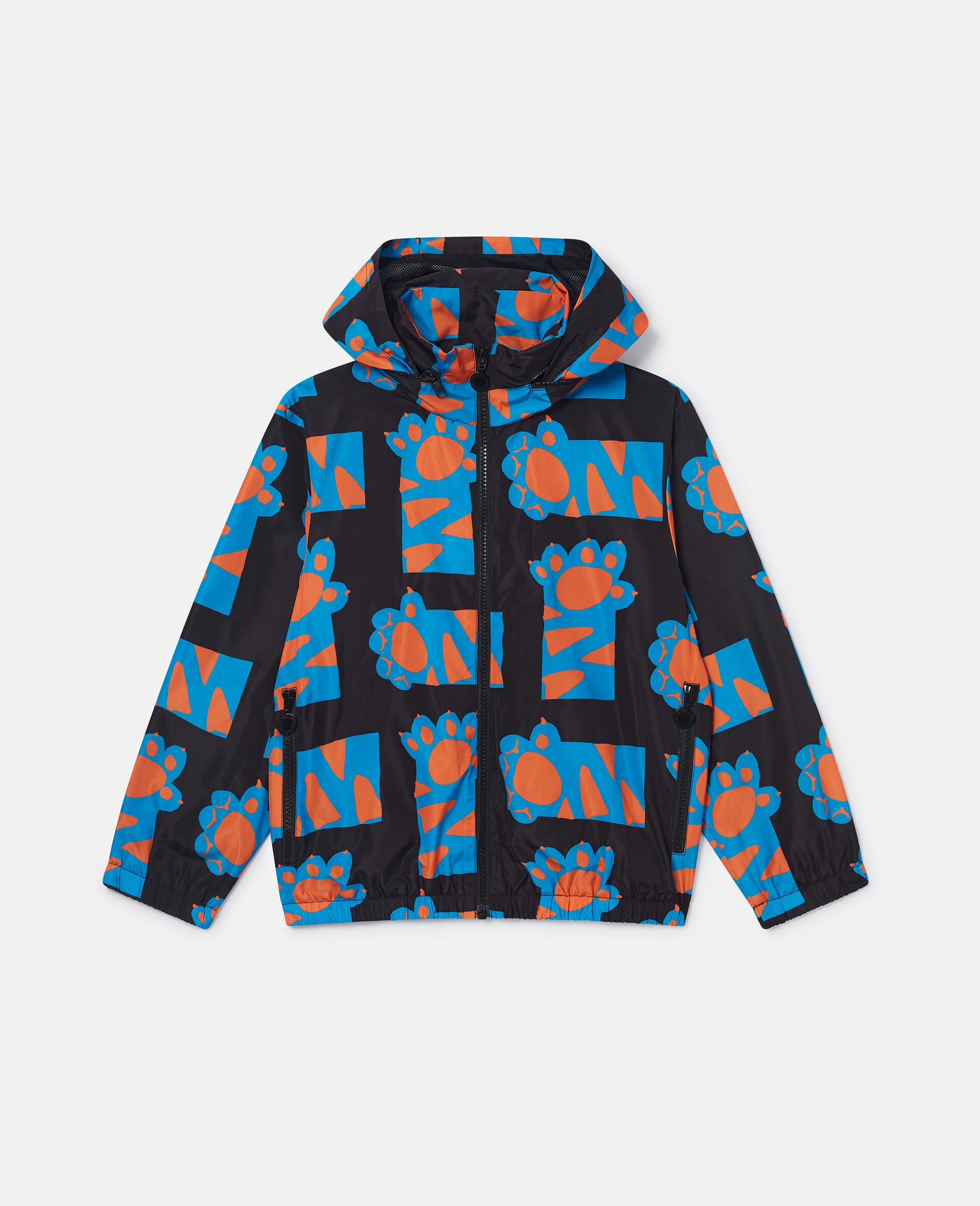 Paw Print Pattern Fleece-Black-large image number 0