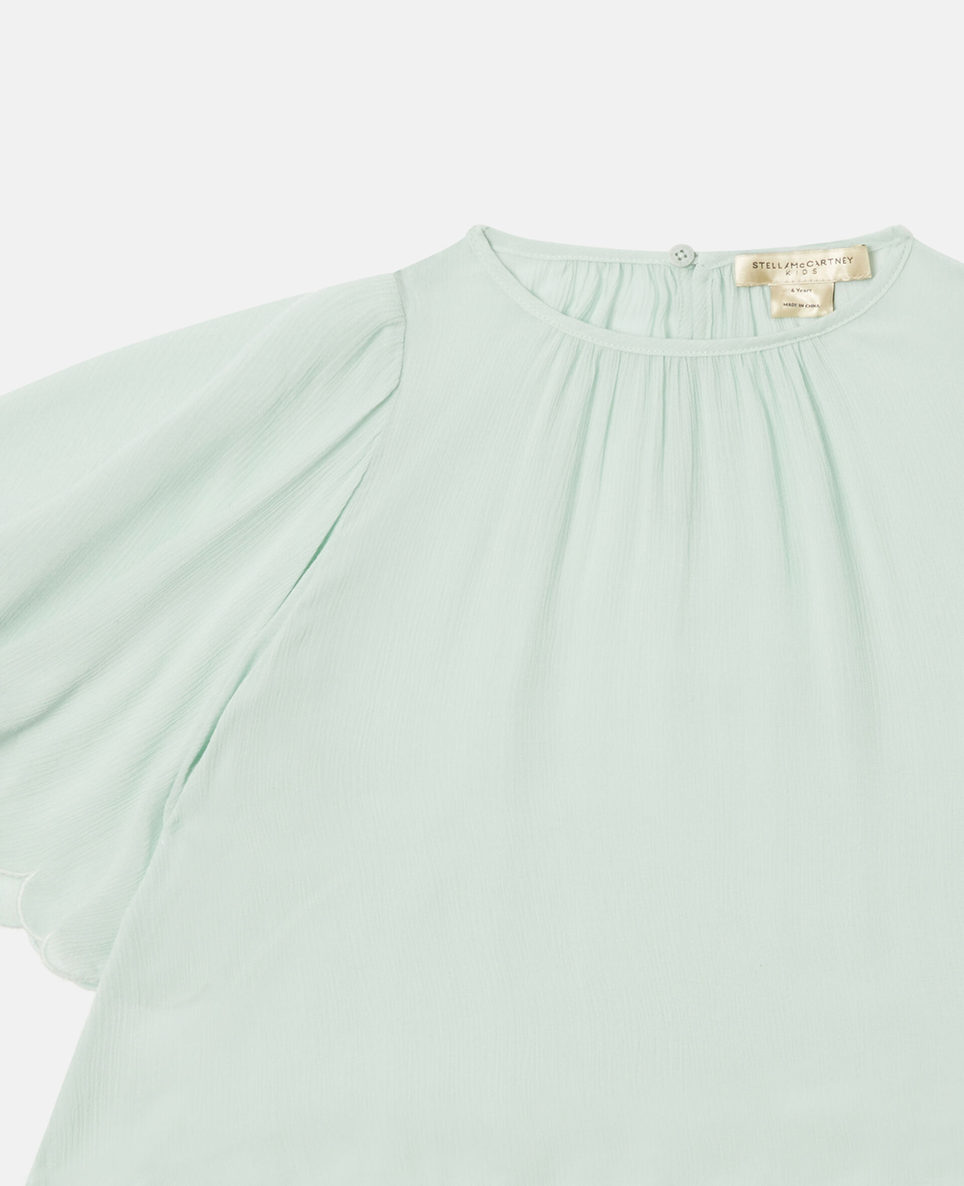 Scallop Trim Top-Green-medium