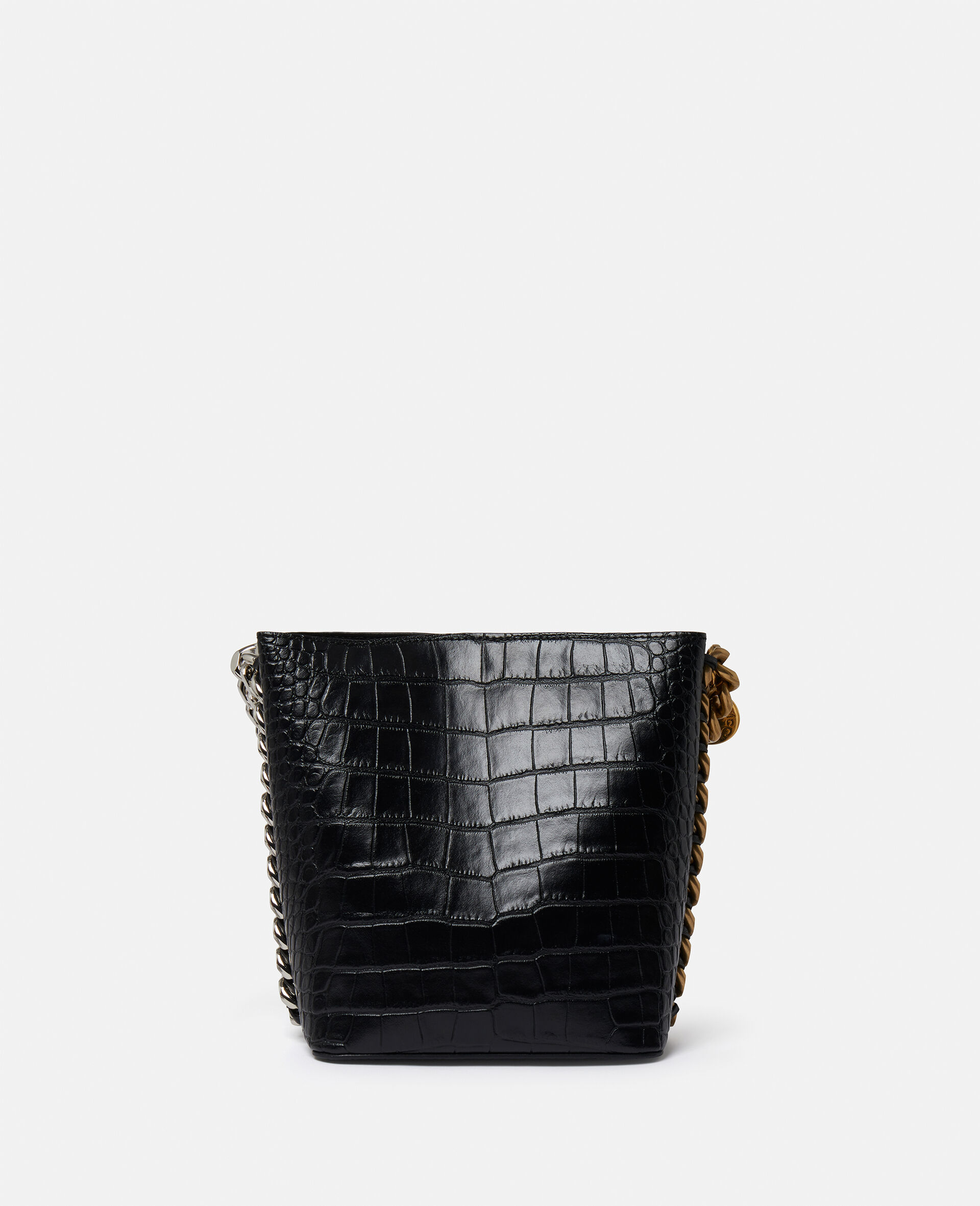 Frayme Croc-Effect Embossed Bucket Bag-Black-large image number 3