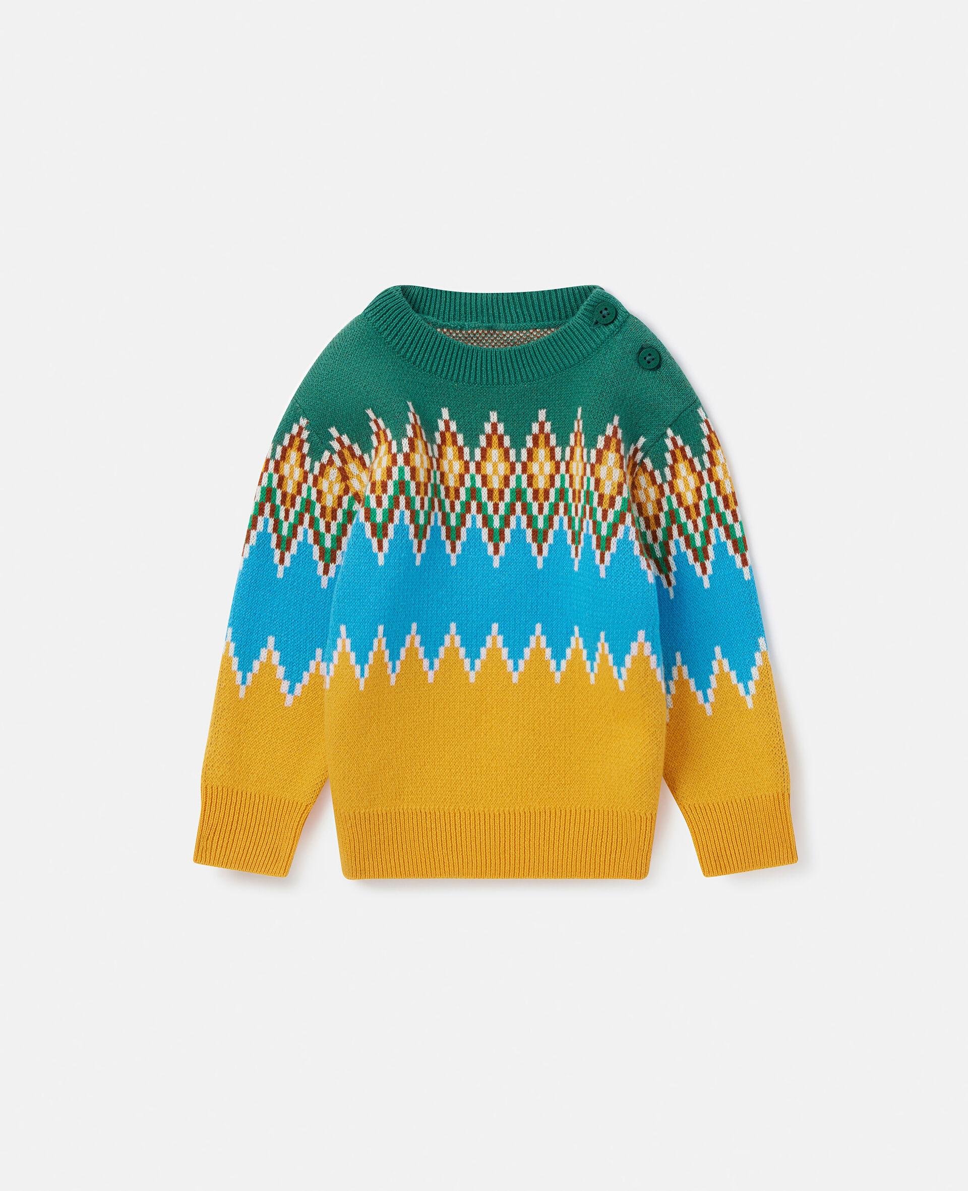 Zig-Zag Fair Isle Knit Jumper-Multicolour-large image number 0