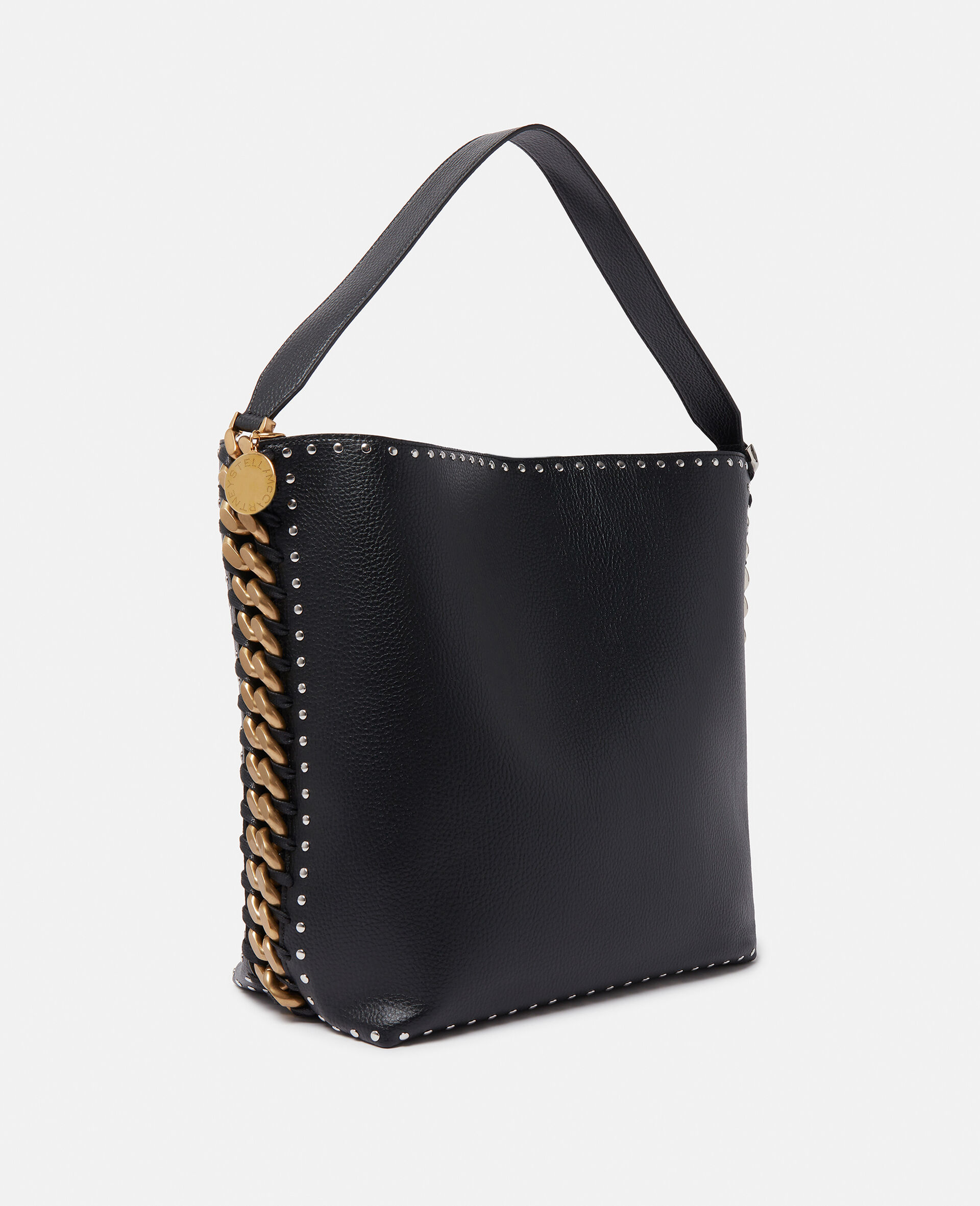 Frayme Studded Grainy Alter Mat Tote Bag-Black-large image number 2