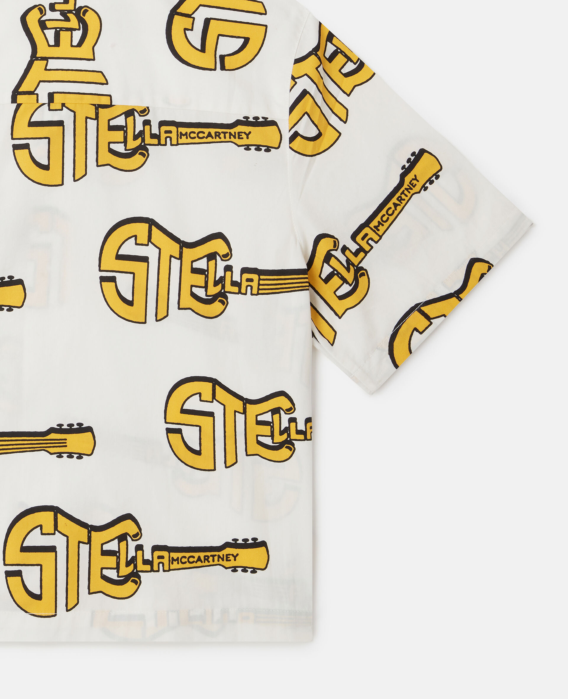 Guitar Print Short-Sleeve Shirt-Multicolour-large image number 3