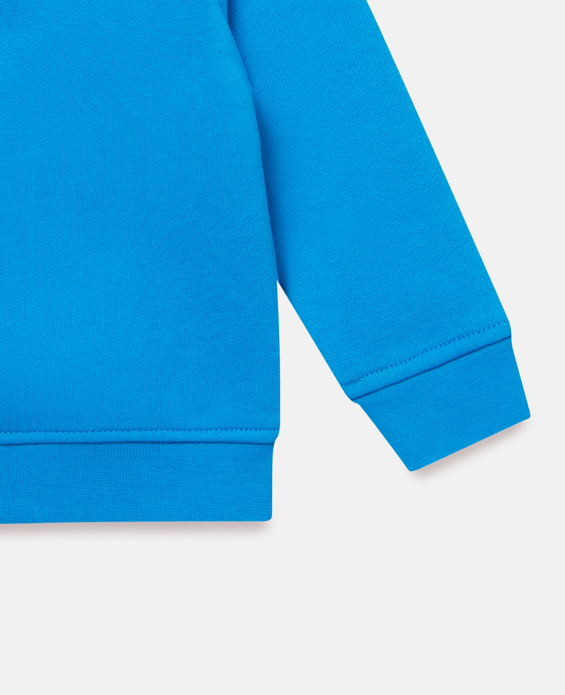 Cotton Fleece Apple and Worm Print Sweatshirt-Blue-large image number 2