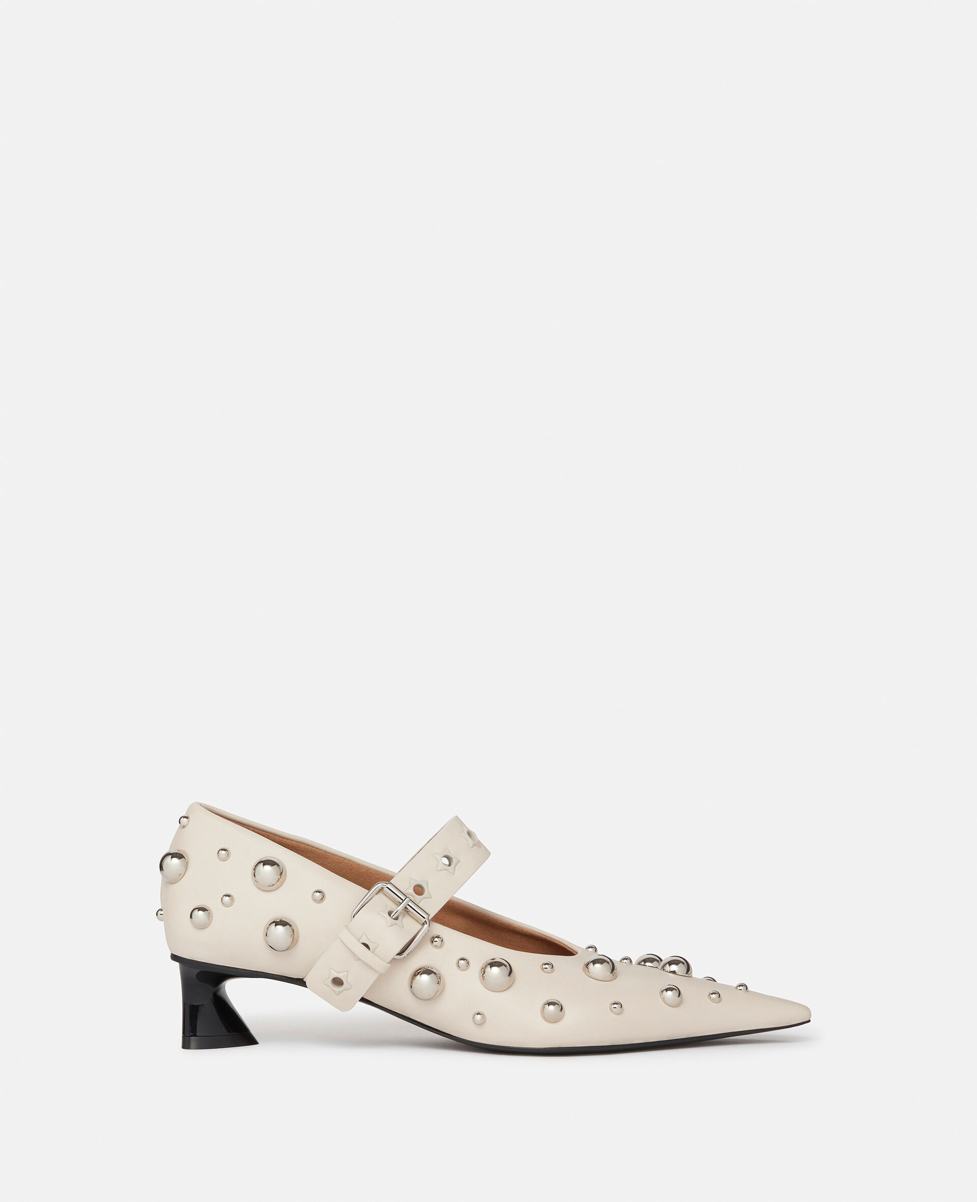 Elsa Studded Kitten Heels-White-large image number 0