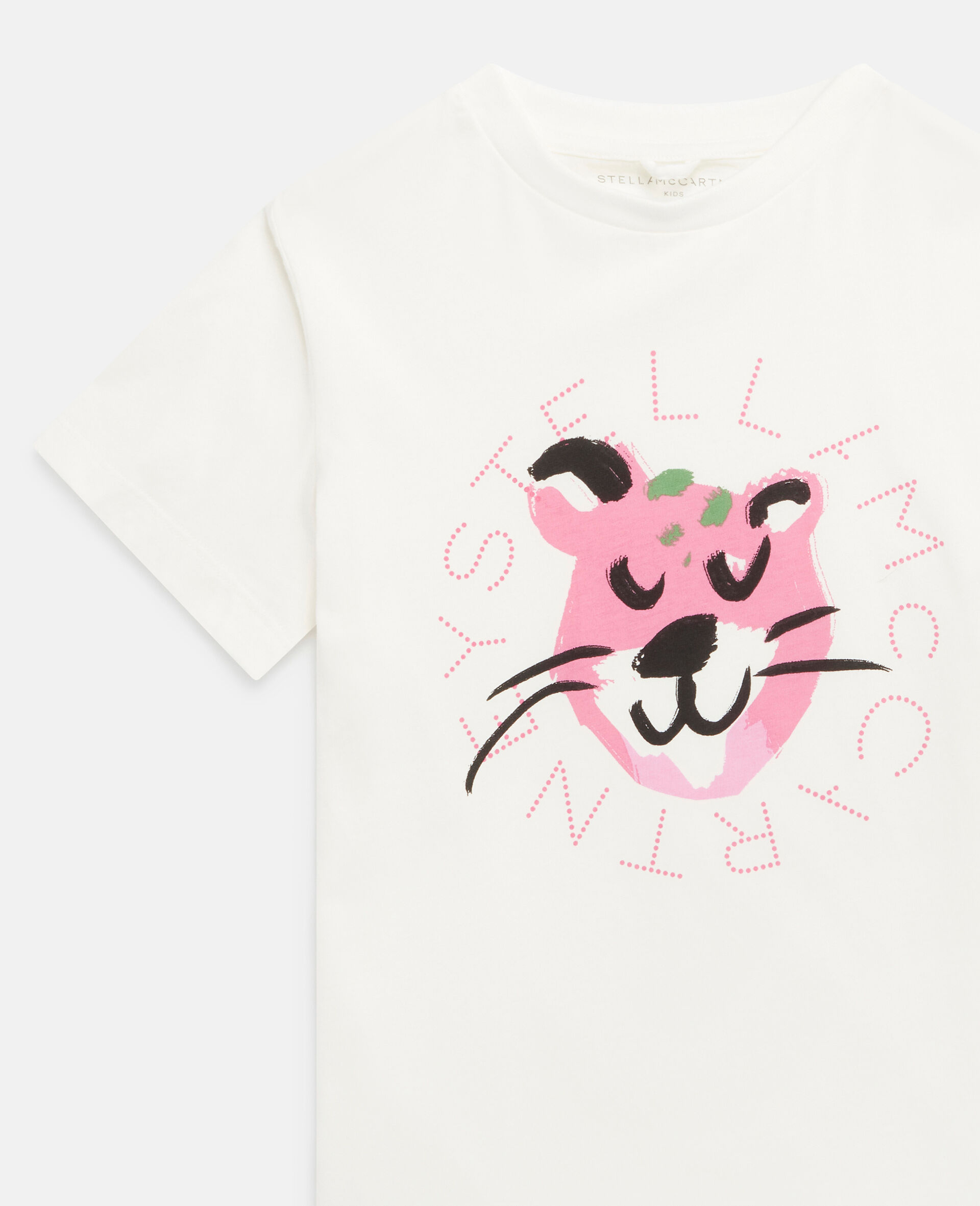 Stella Logo Cheetah Face T-Shirt-White-large image number 1