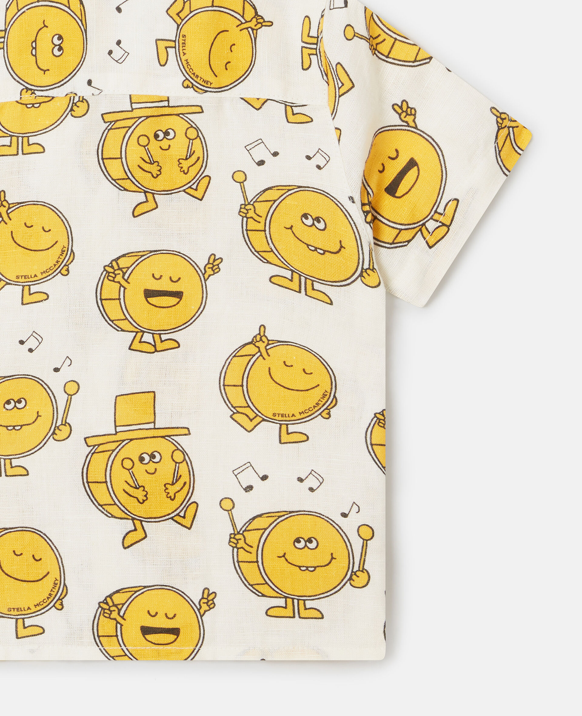 Drum Print Short-Sleeve Shirt-Multicolour-large image number 3