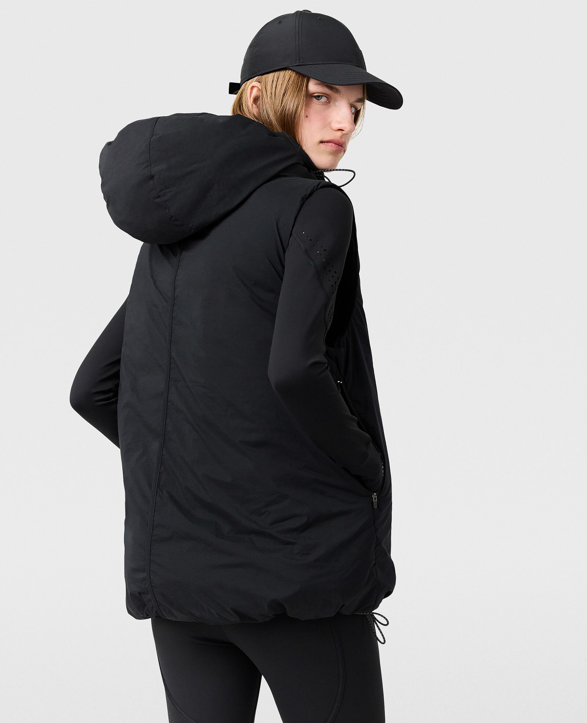 Gilet a capuche matelasse TrueNature-Noir-large image number 3