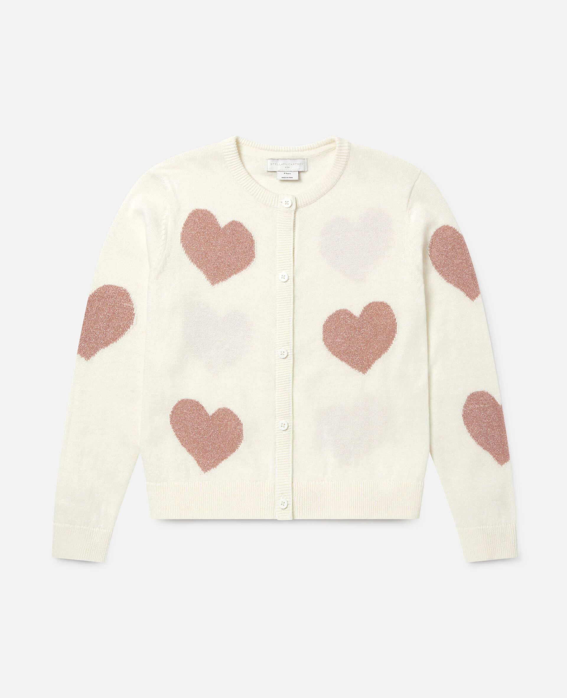 Hearts Knit Cardigan -White-large image number 0