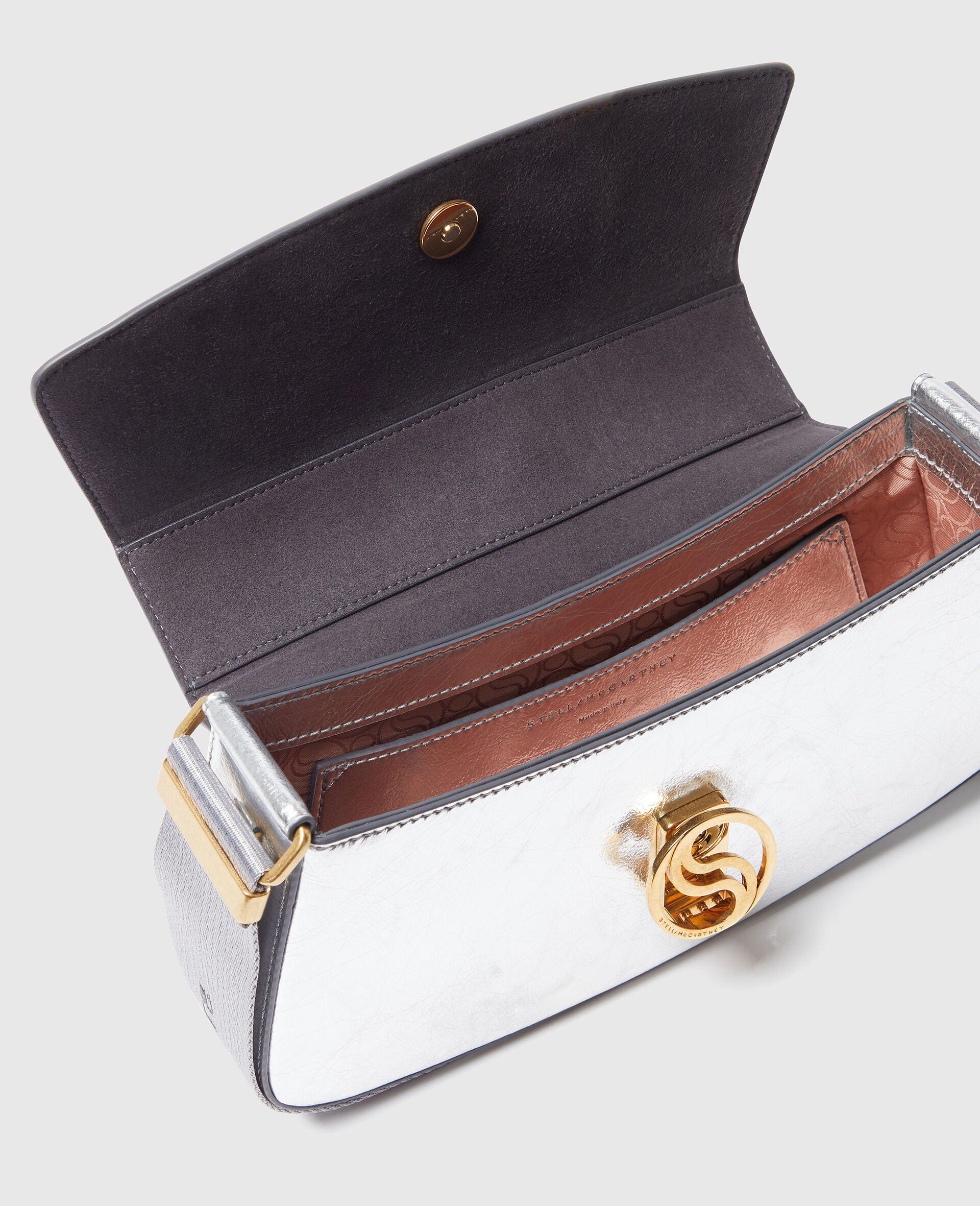 Borsa a Spalla S-Wave Metallizzata-Silver-large image number 3