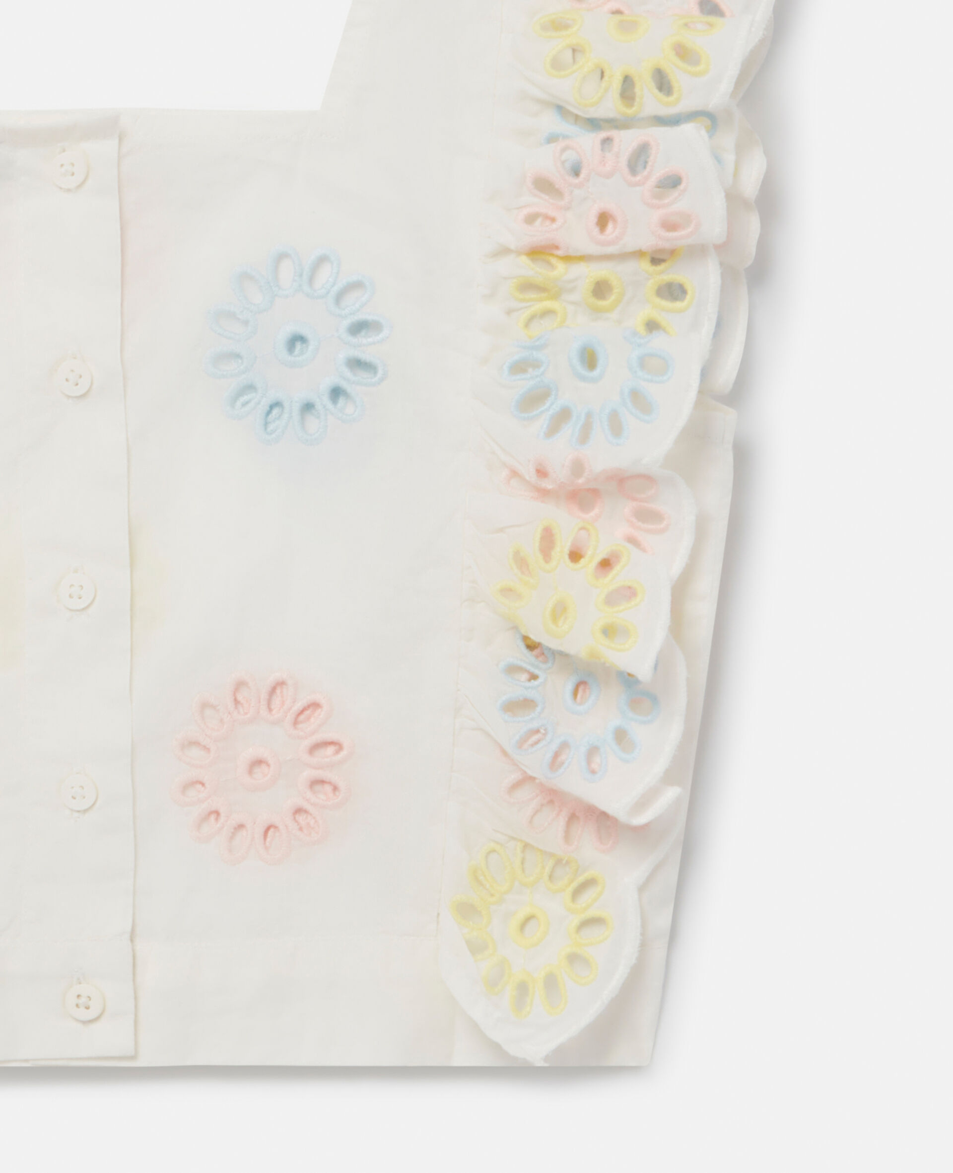 Crop top en crochet a fleurs-Rose-large image number 3