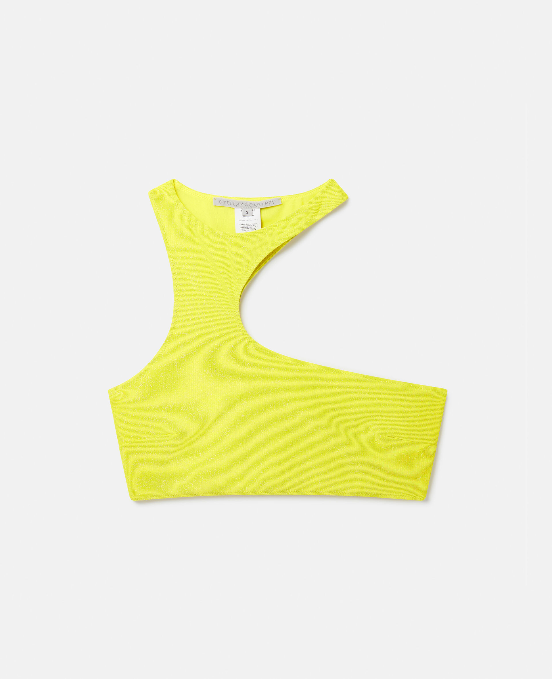 Women Yellow Glitter Crop Top Stella McCartney LU
