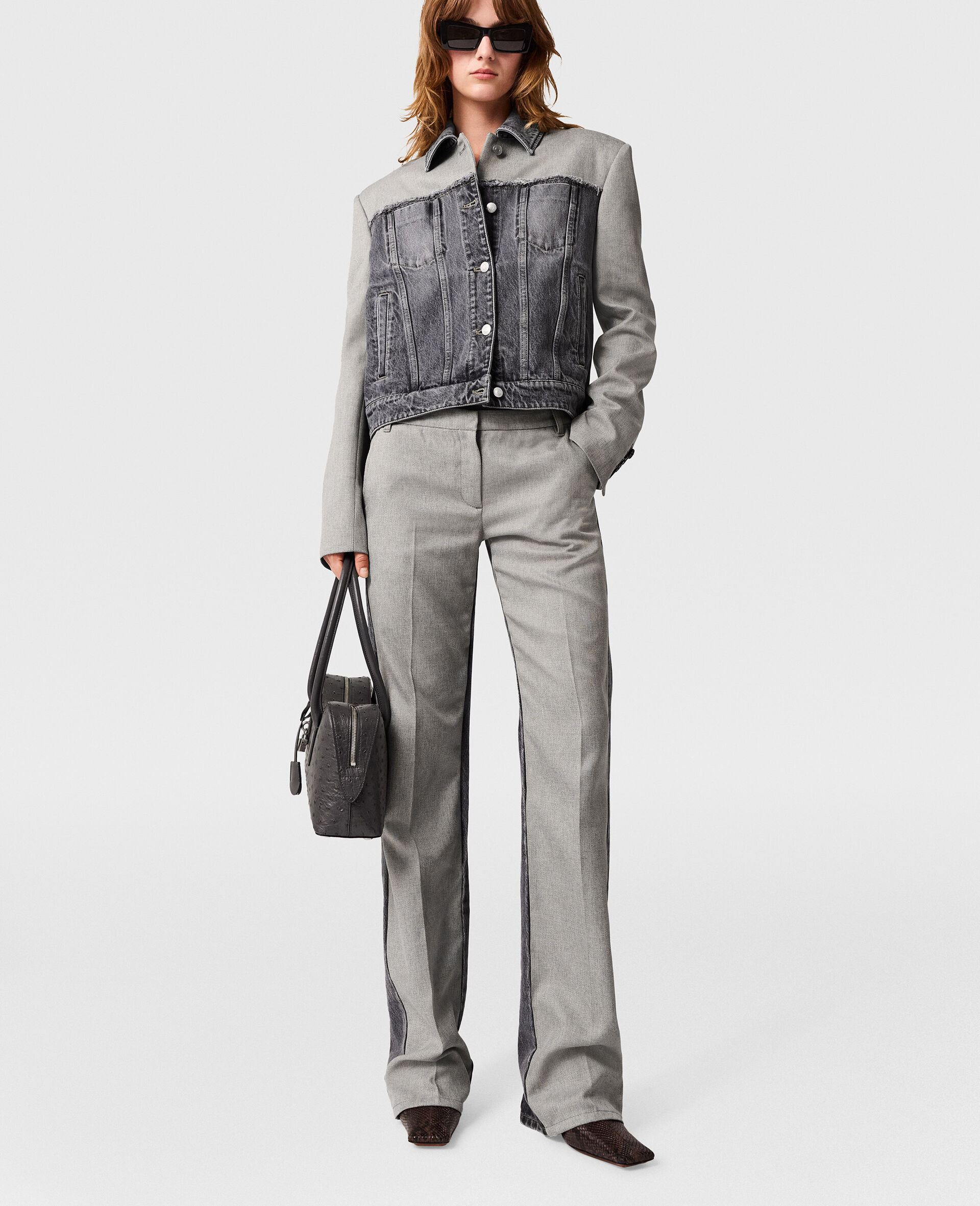 Hybrid Tailored Trouser Jeans-Grey-large image number 4