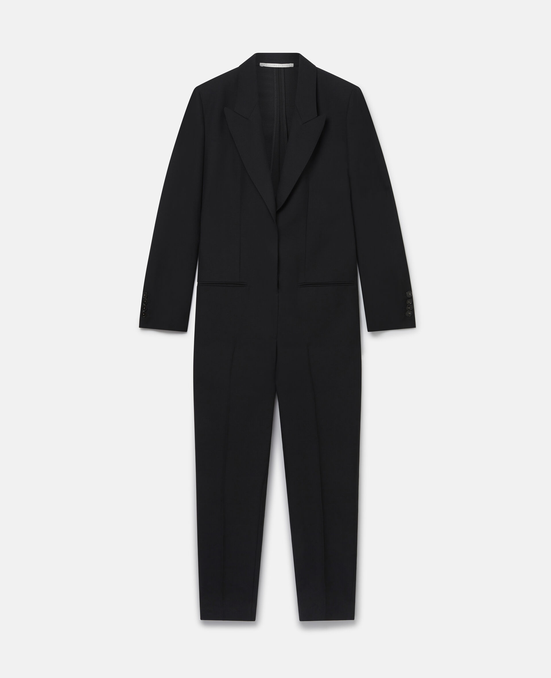 Tuxedo Lapel Tailored Jumpsuit-Black-large image number 0