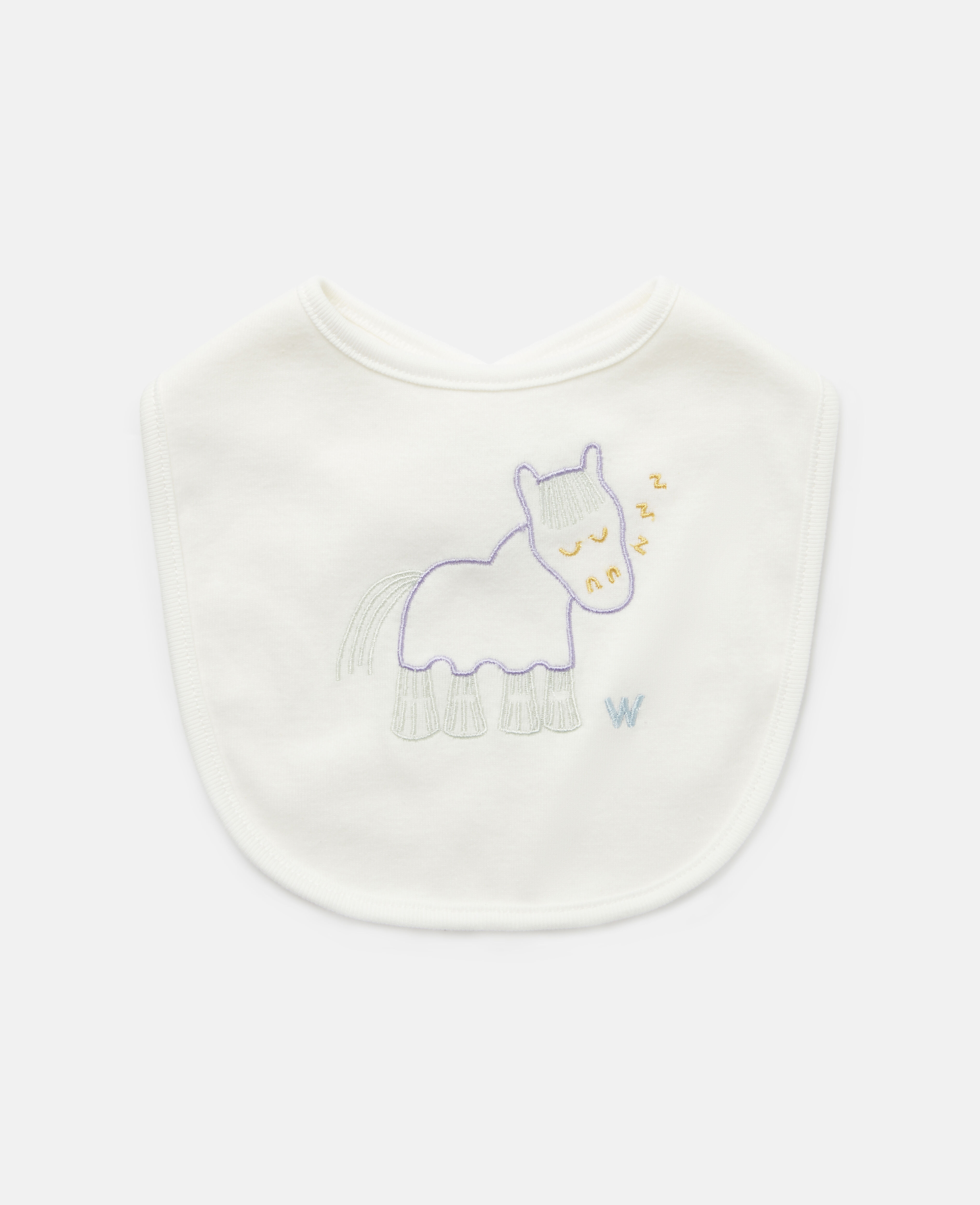 Kids White 7 Pack of Horse Embridered Bibs | Stella McCartney JP