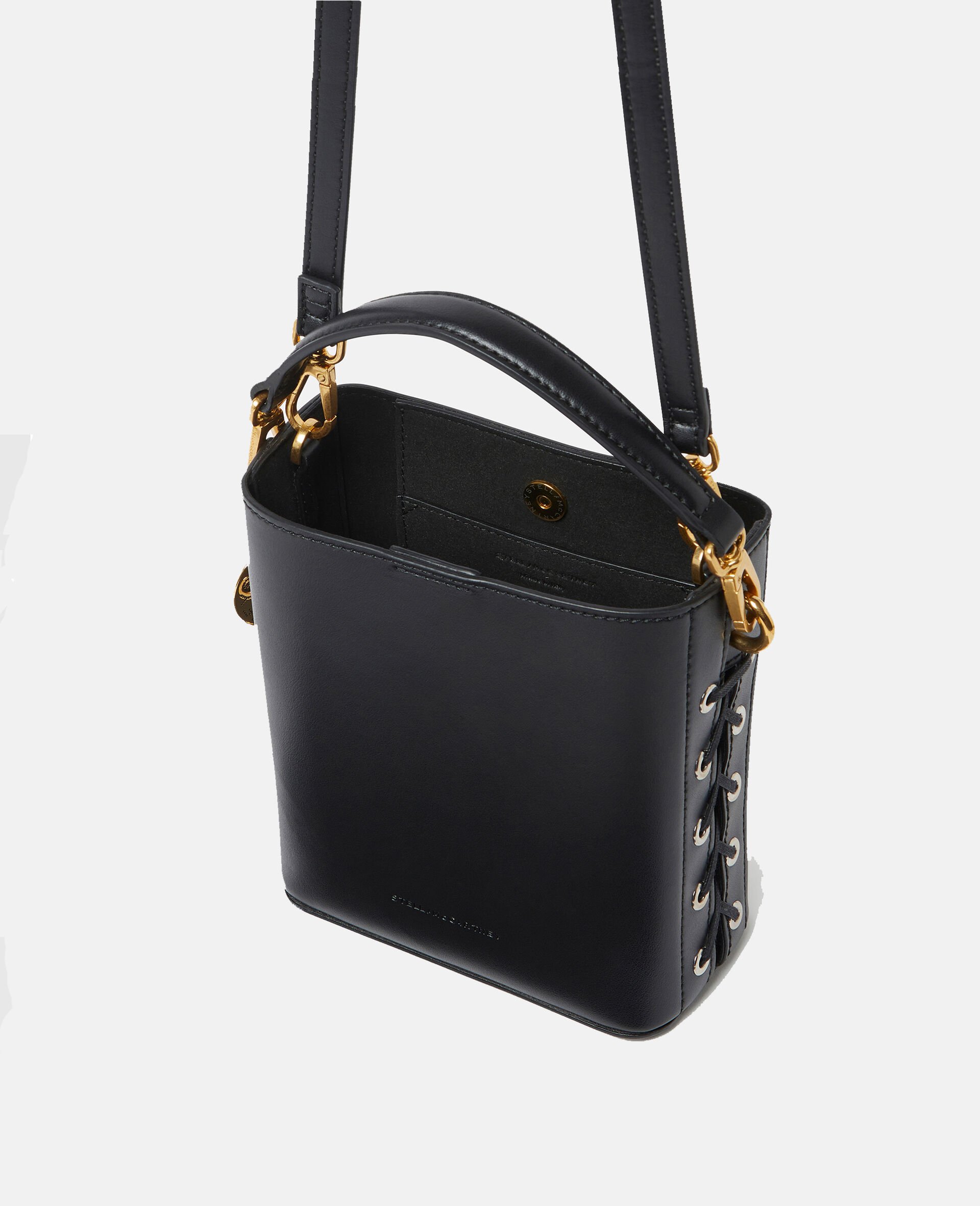 Woven Bucket Bag-Black-large image number 4