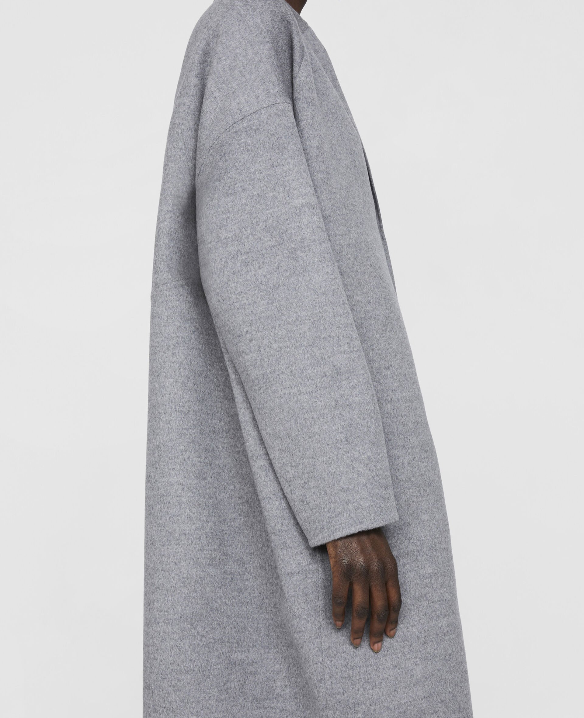 Caban ajuste en laine-Noir-large image number 3