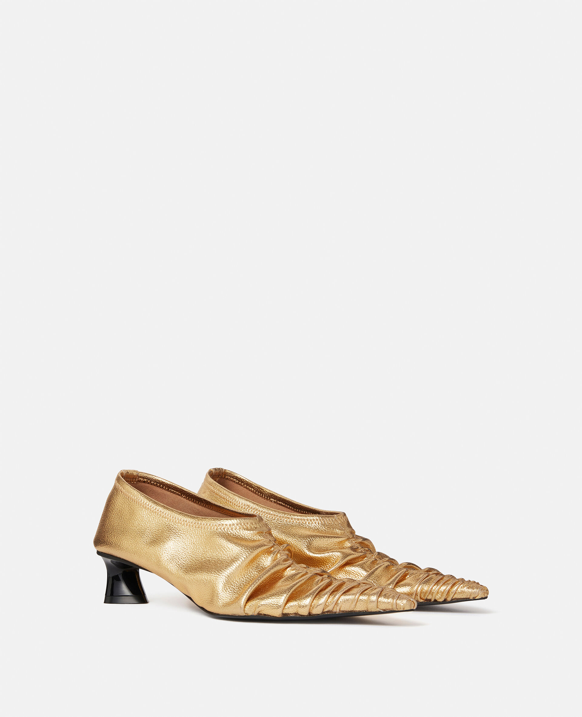 Elsa褶裥猫跟鞋-Gold-large image number 1