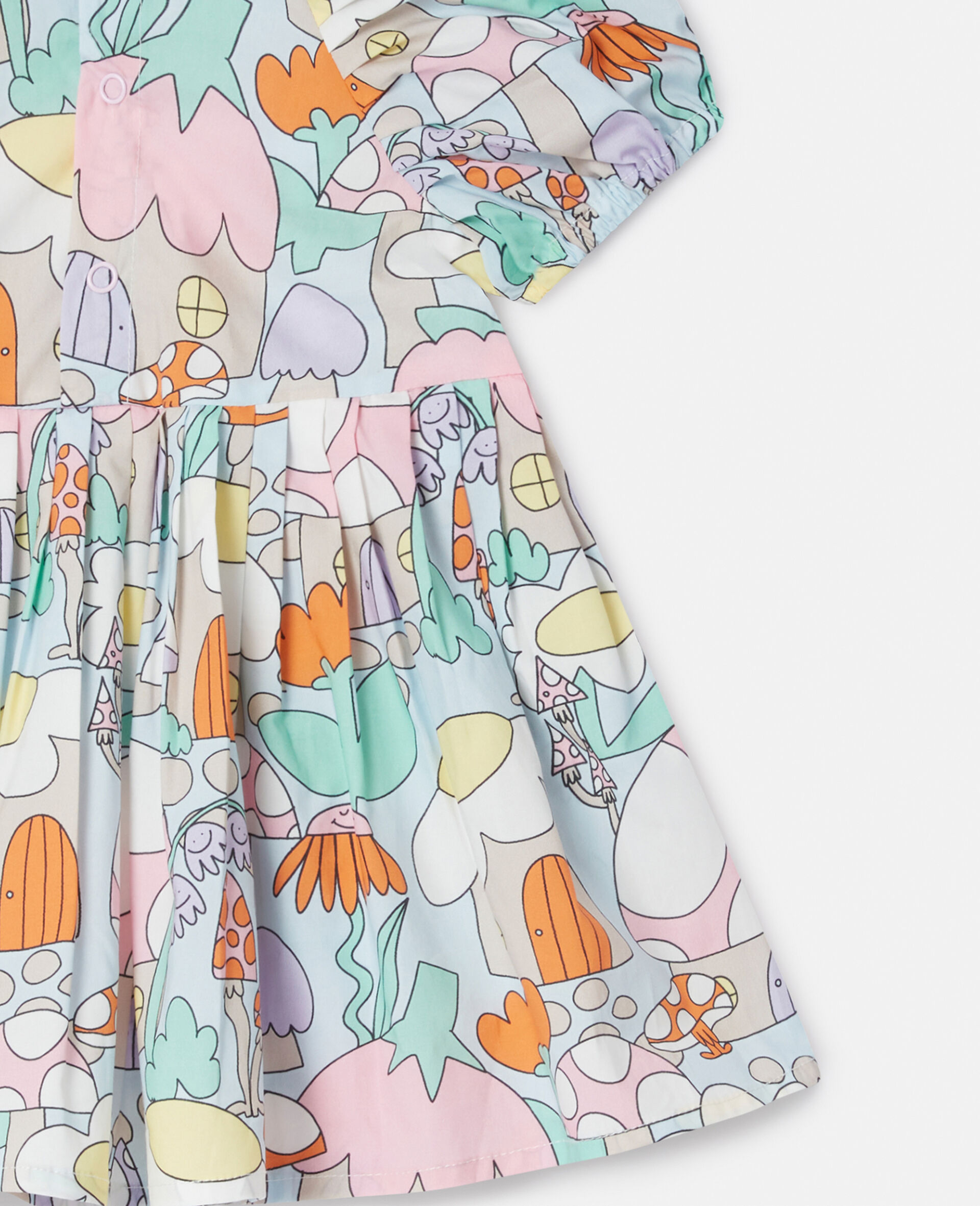 Woodland Print Short Sleeve Dress and Bloomers Set-Blue-large Woodland Print Short Sleeve Dress and Bloomers Set-Blue-large image number 3