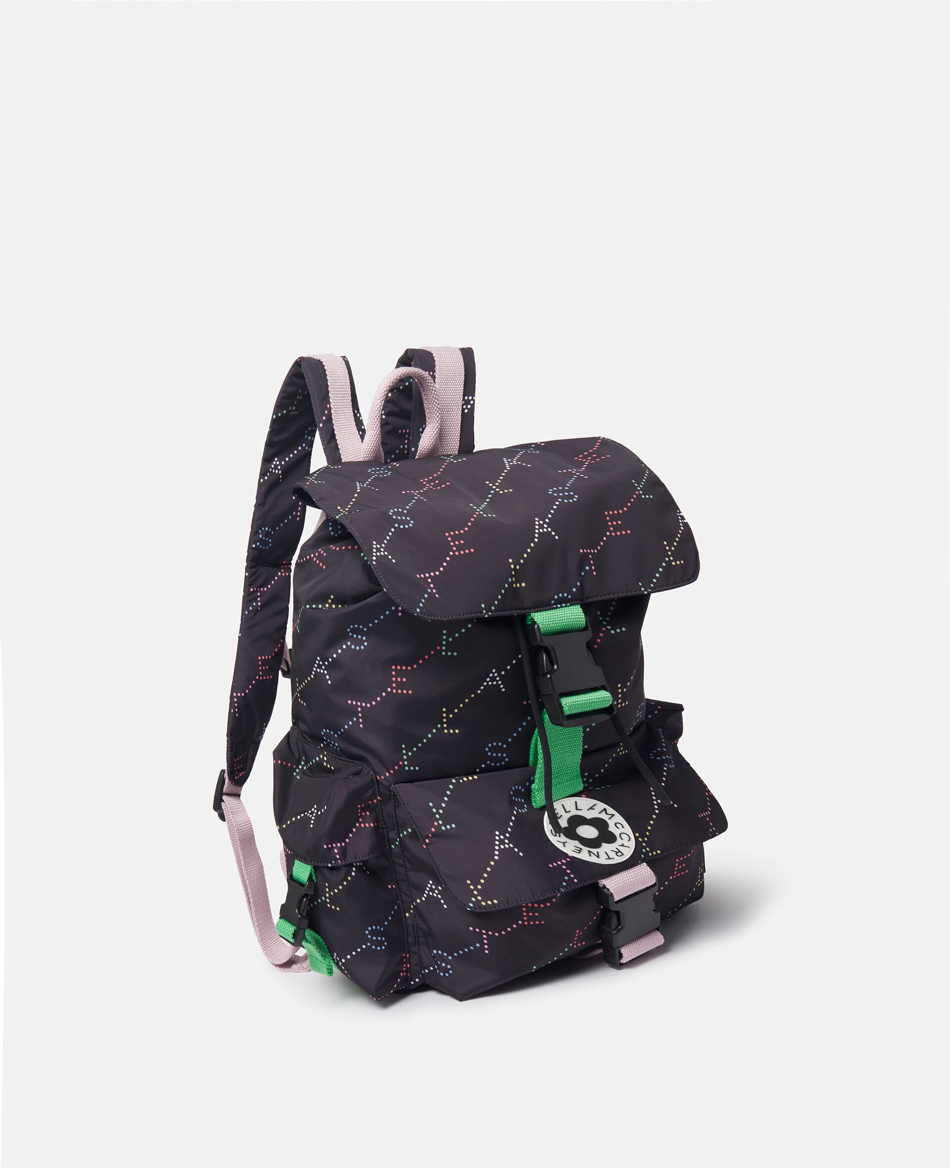 Logo Print Buckle Backpack-Black-large Logo Print Buckle Backpack-Black-large image number 1