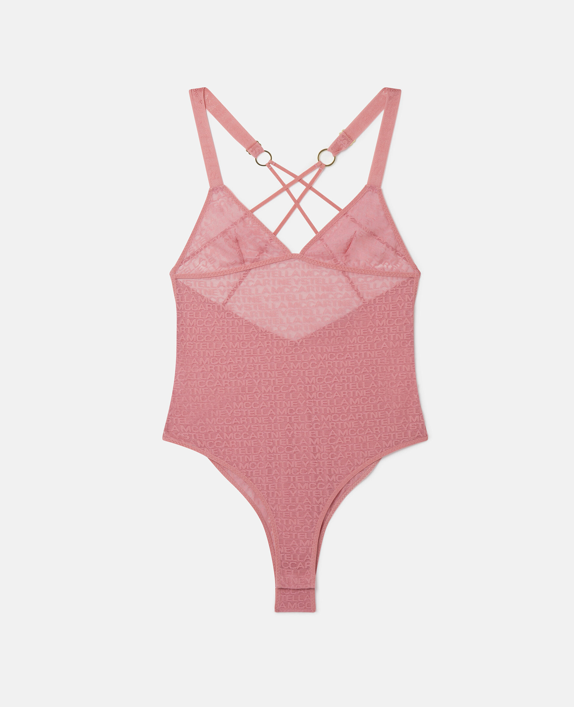 Women Blush Pink Monogram Mesh Bodysuit Stella McCartney AU