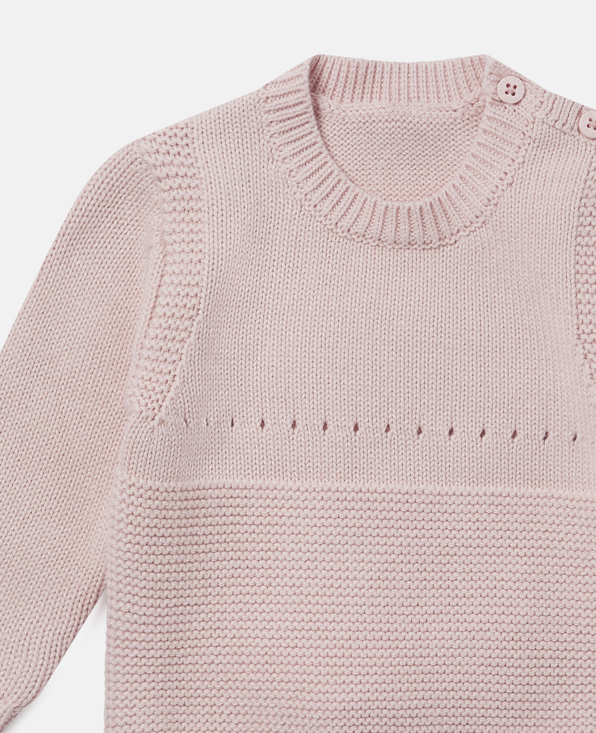 Intarsia Knit Sweater-Pink-large image number 1